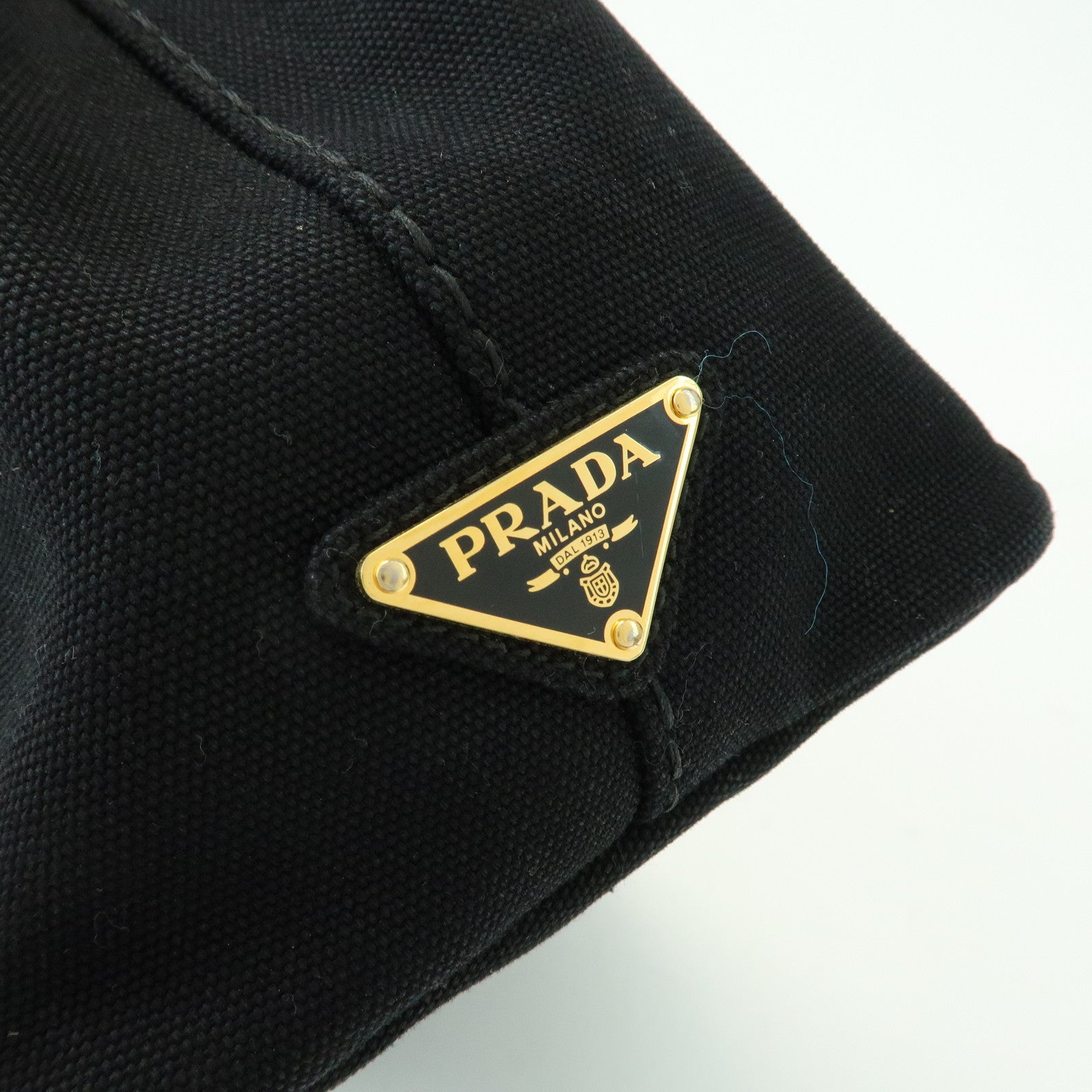 PRADA Canapa Mini Canvas 2Way Bag Hand Bag Black 1BG439