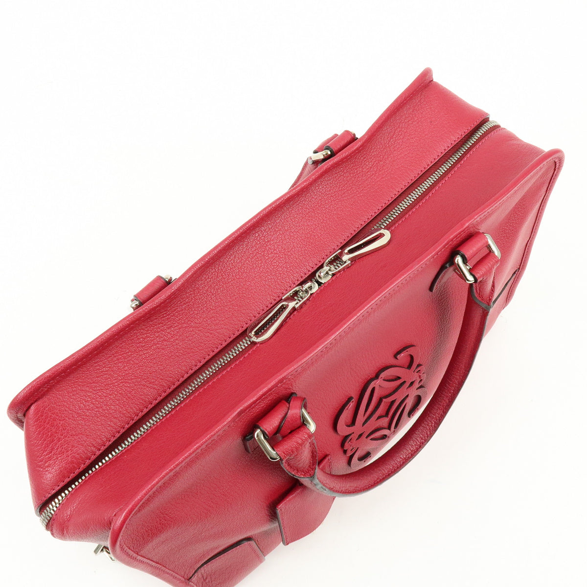 LOEWE Anagram Amazona 36 Hand Bag Boston Bag Wine Red