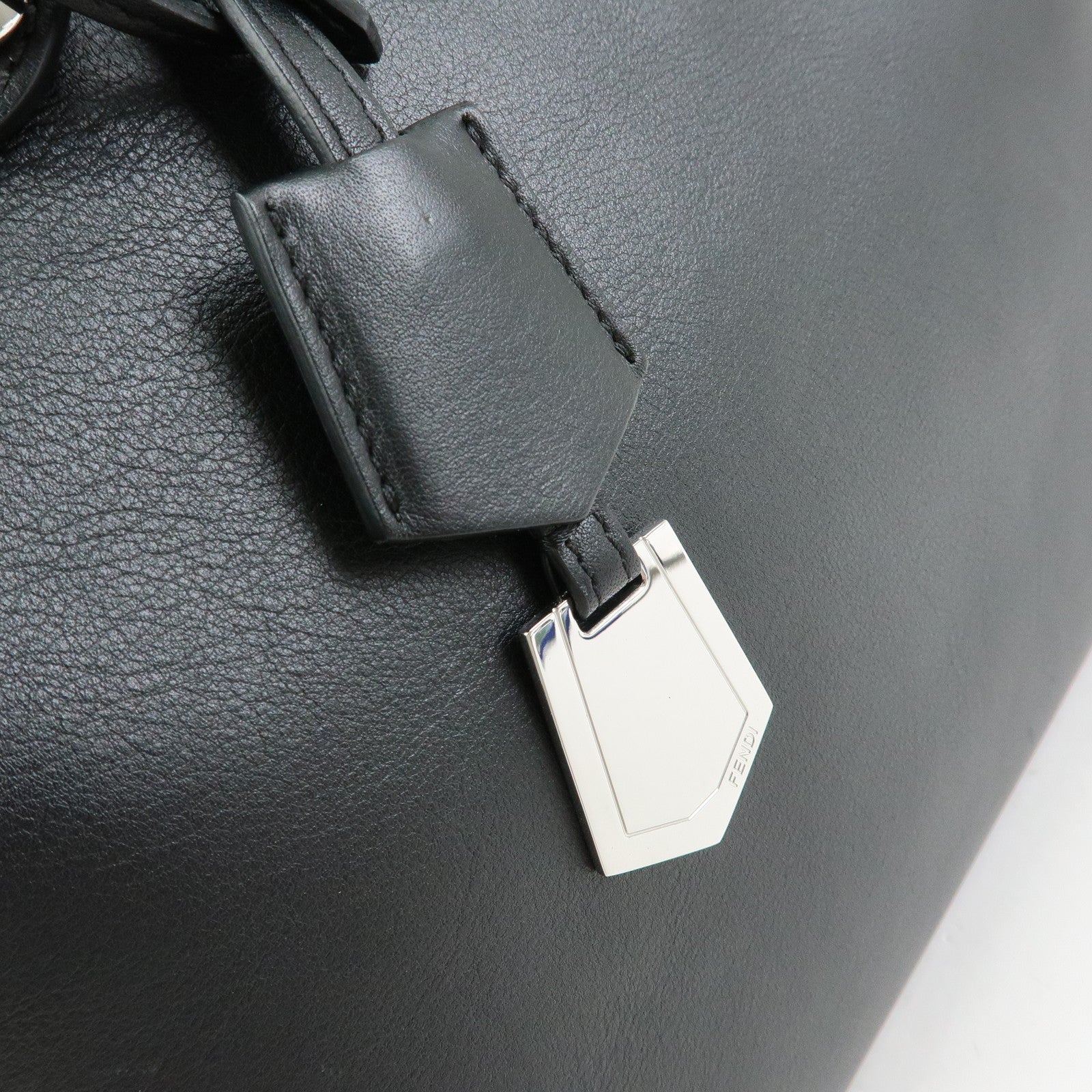 FENDI By The Way Large Leather 2Way Bag Hand Bag Black 8BL125