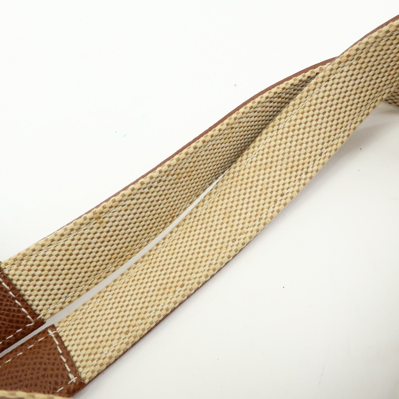 BVLGARI Canvas Leather Flap Shoulder Hand Bag Beige Brown