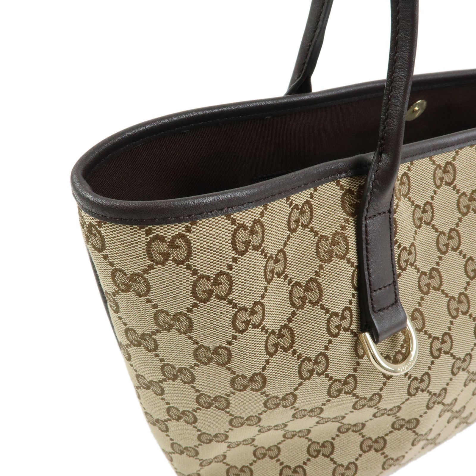GUCCI New Britt Interlocking G Abbey GG Canvas Tote Bag Brown 169946