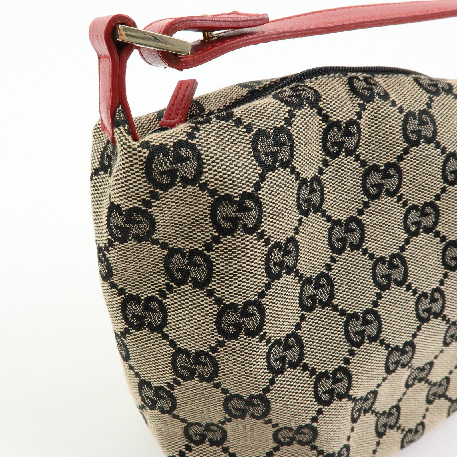 GUCCI GG Canvas Leather Vanity Accessory Pochette Mini Pouch 0391147