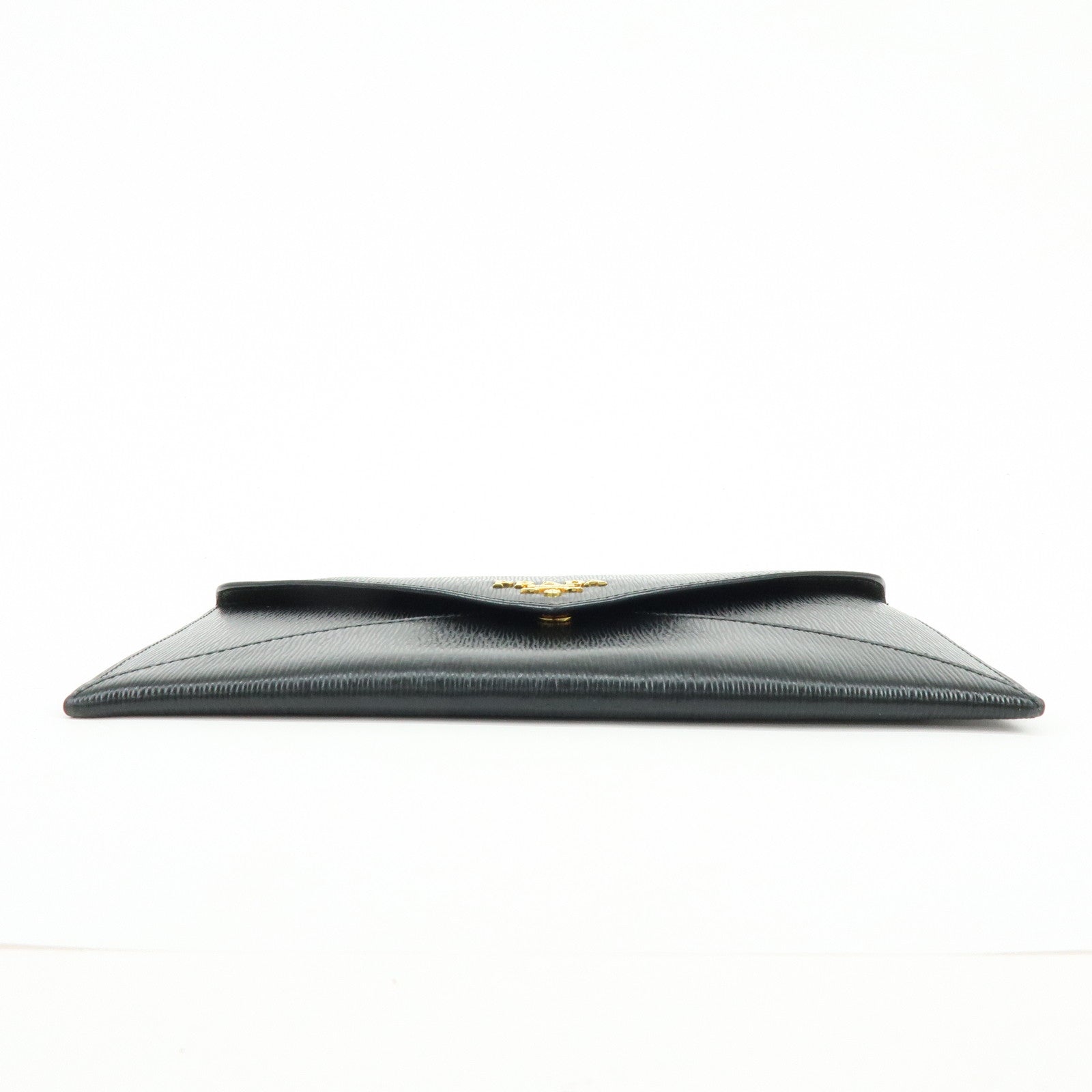 PRADA Saffiano Leather Flap Long Wallet Purse Black 1MF175