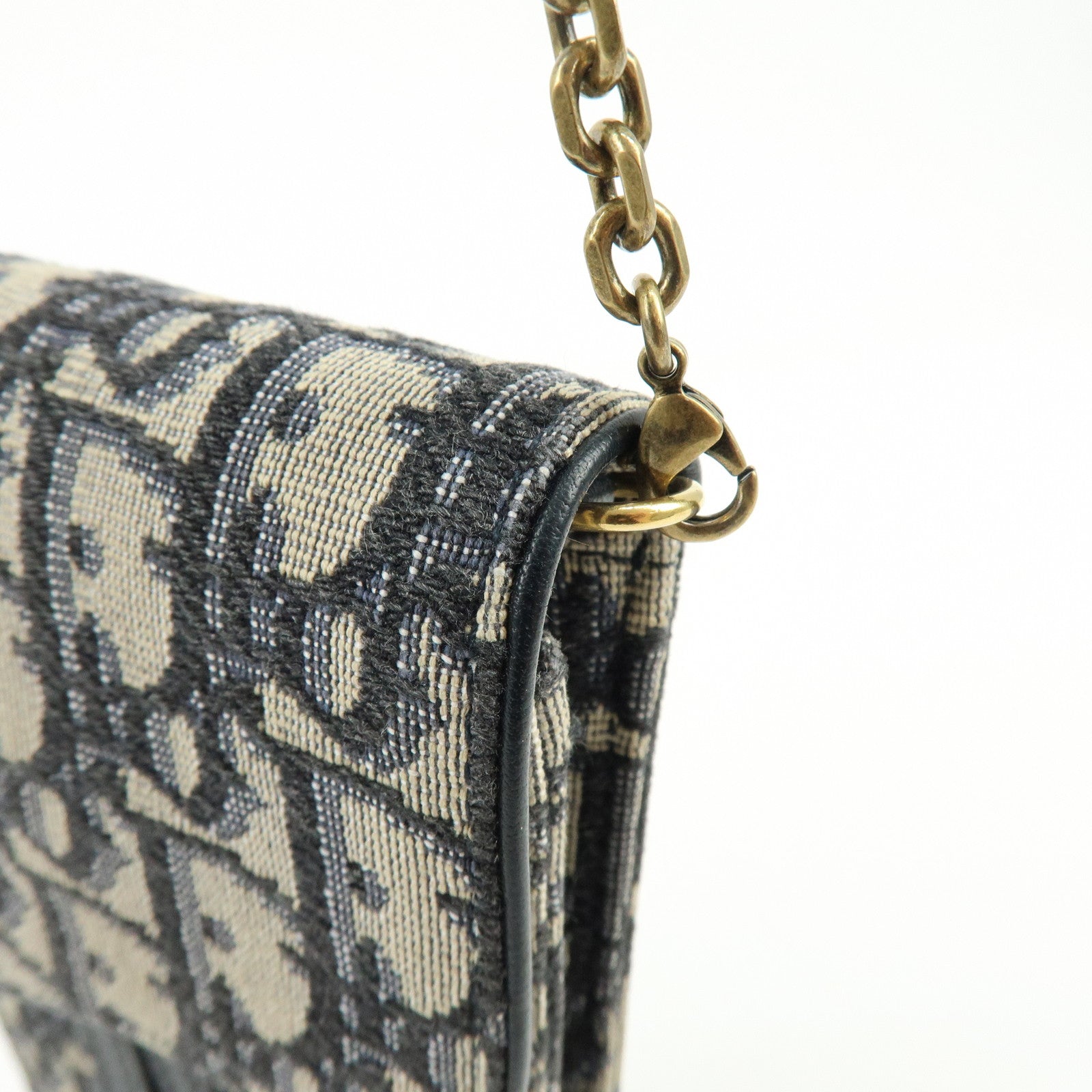 Christian Dior Oblique Jacquard Leather Vertical Saddle Shoulder Pouch