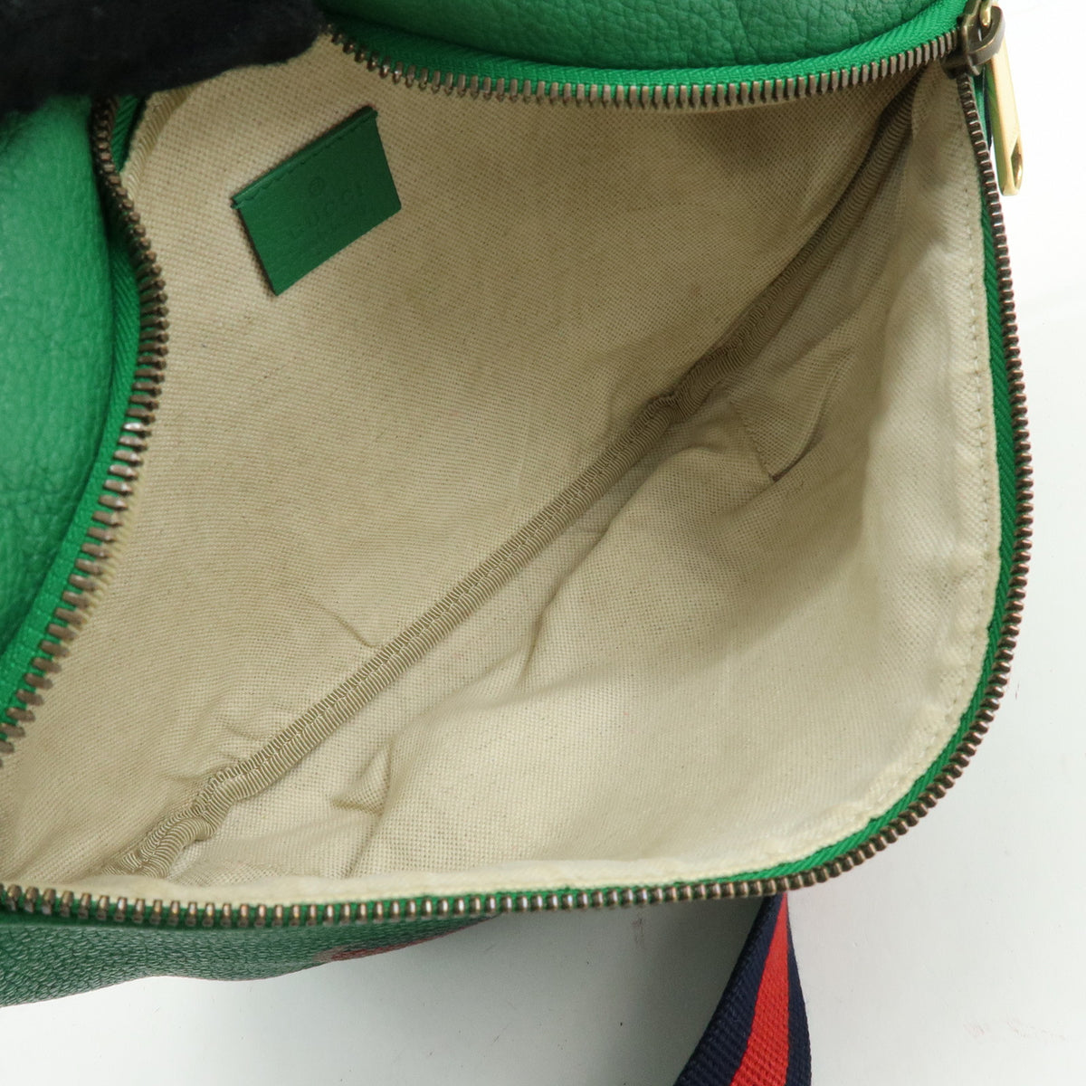 GUCCI Sherry Vintage Logo Leather Waist Bag Body Bag Green Red 493869