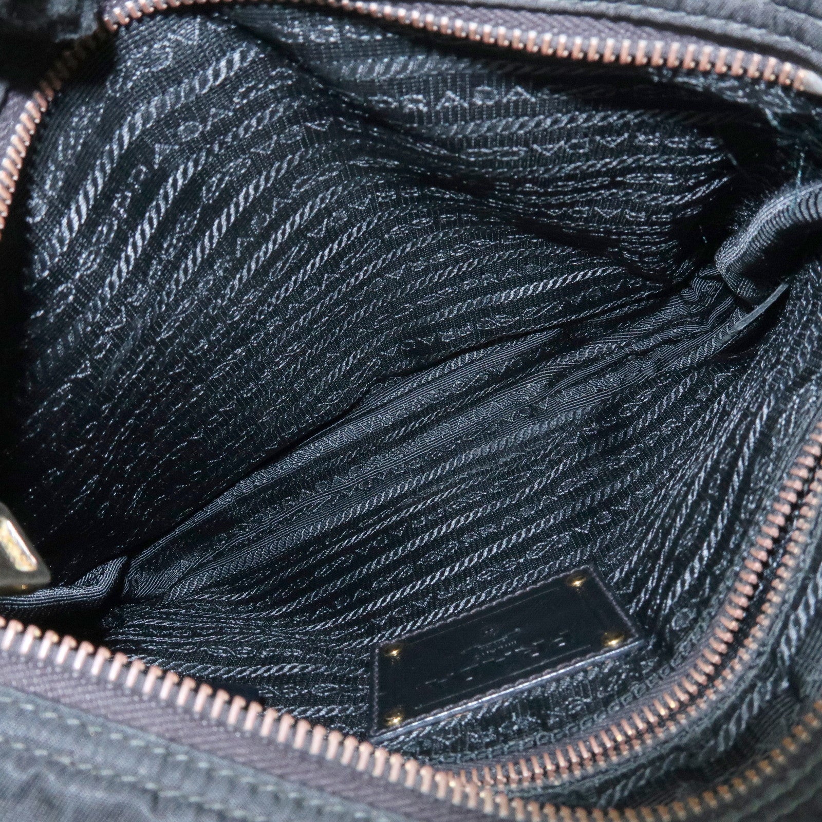 PRADA Nylon Saffiano Leather Shoulder Bag Crossbody Bag Black