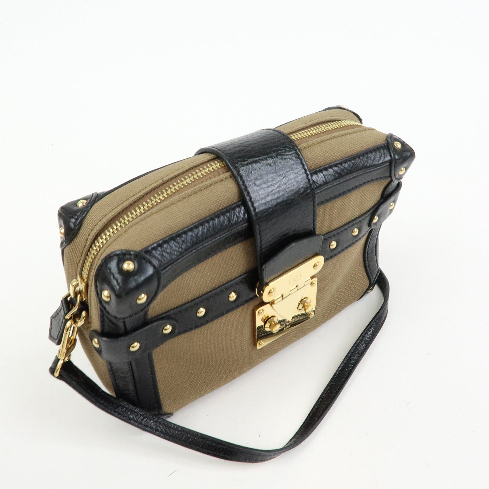 Louis Vuitton Petite Malle Soft MM Canvas Leather Shoulder Bag