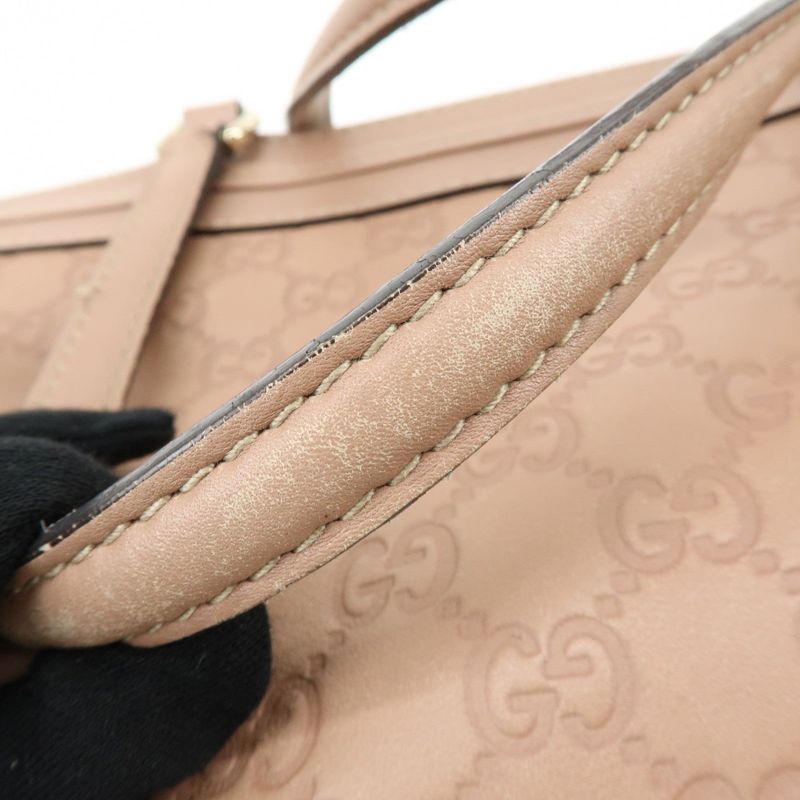 GUCCI Guccissima Leather Mayfair Tote Shoulder Bag Pink