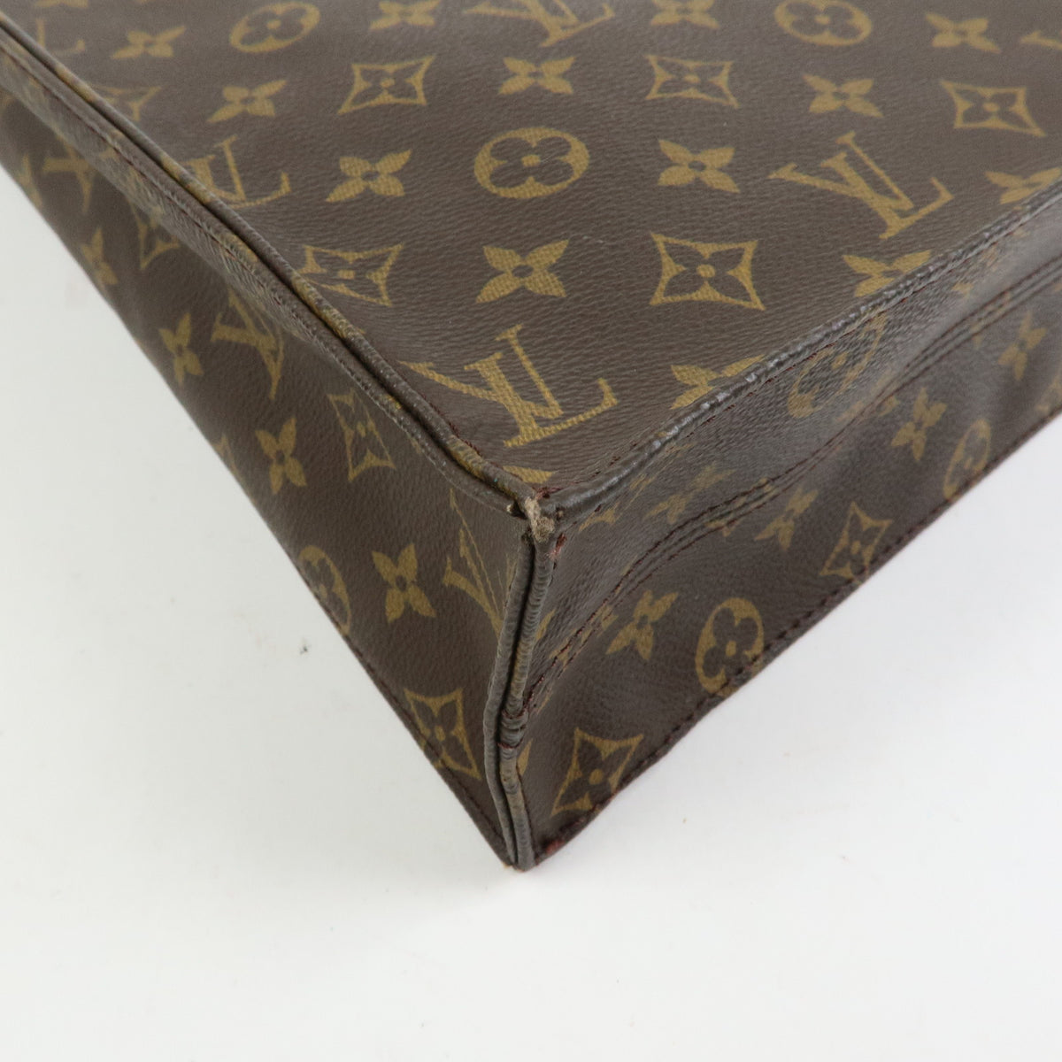 Louis Vuitton Monogram Sac Plat Tote Bag Hand Bag Brown M51140