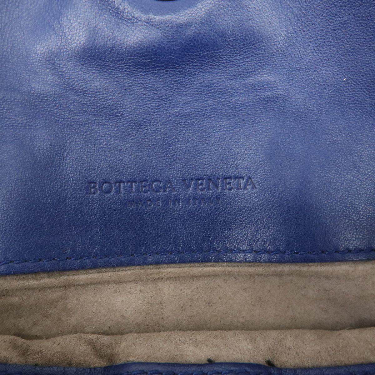 BOTTEGA VENETA Intrecciato Leather Shoulder Bag Crossbody Bag Blue