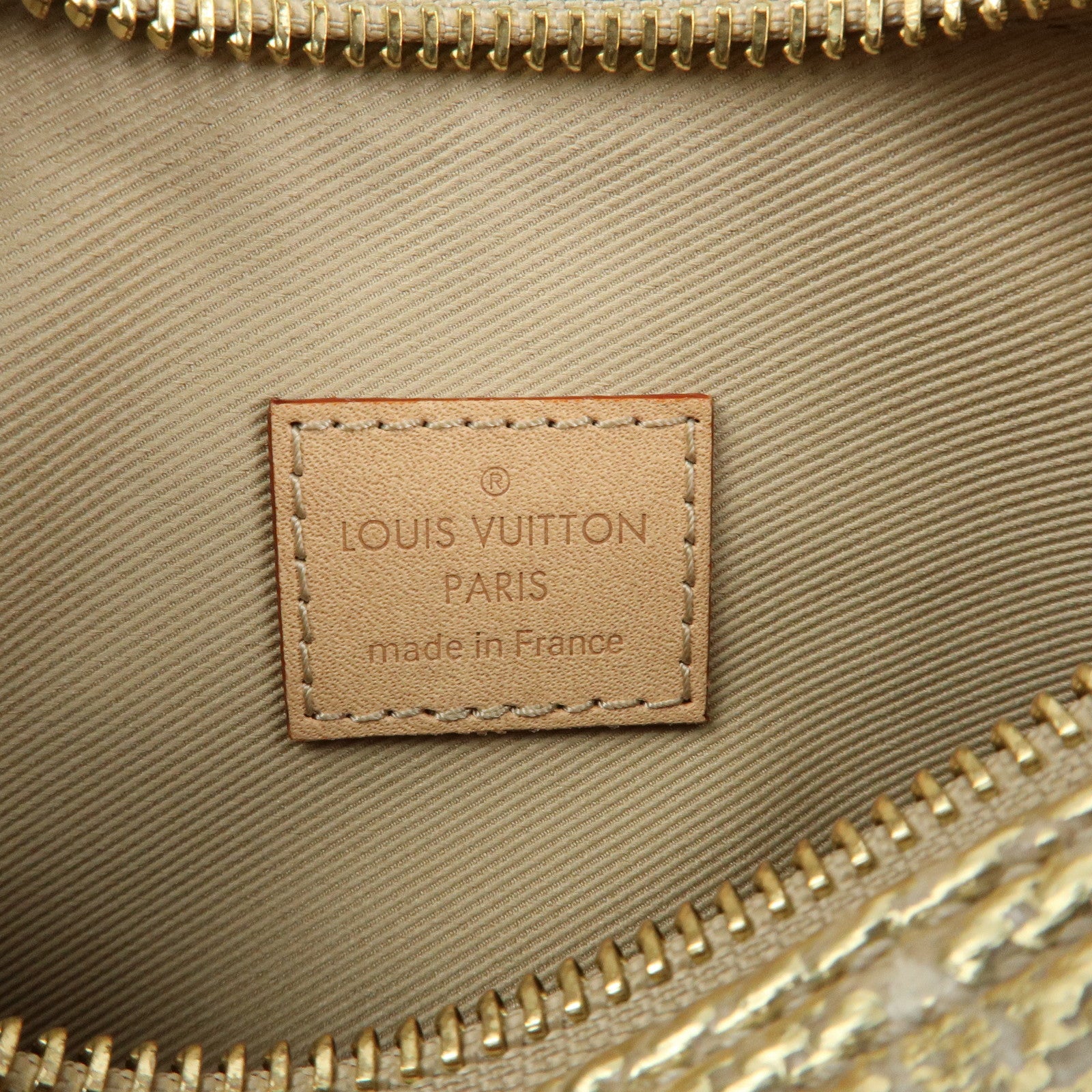Louis Vuitton Monogram Jaquard Nano Speedy Hand Bag & Strap Gold M82242