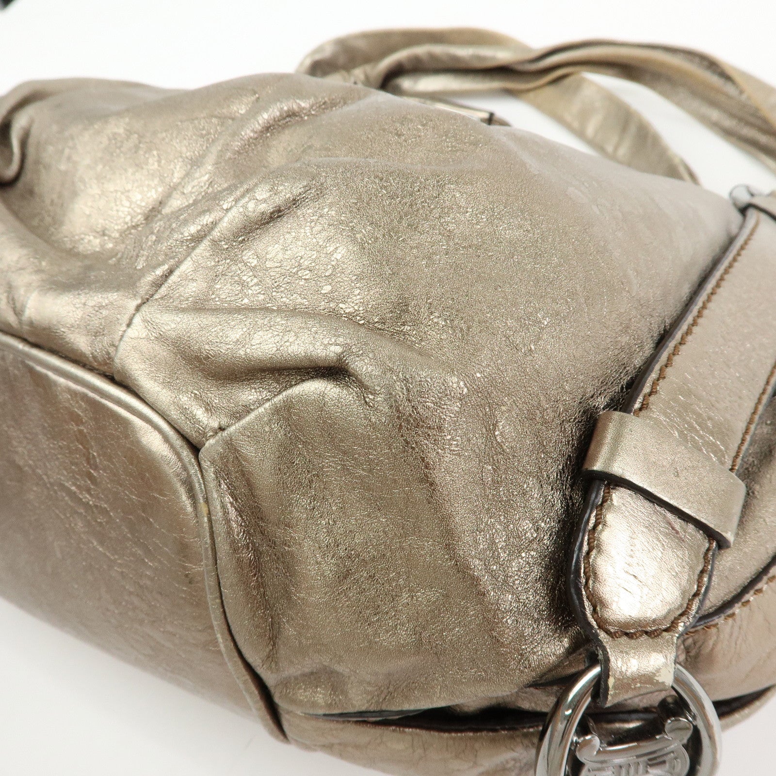 Celine Bittersweet Leather Shoulder Bag Hand Bag Hobo Bag Gold