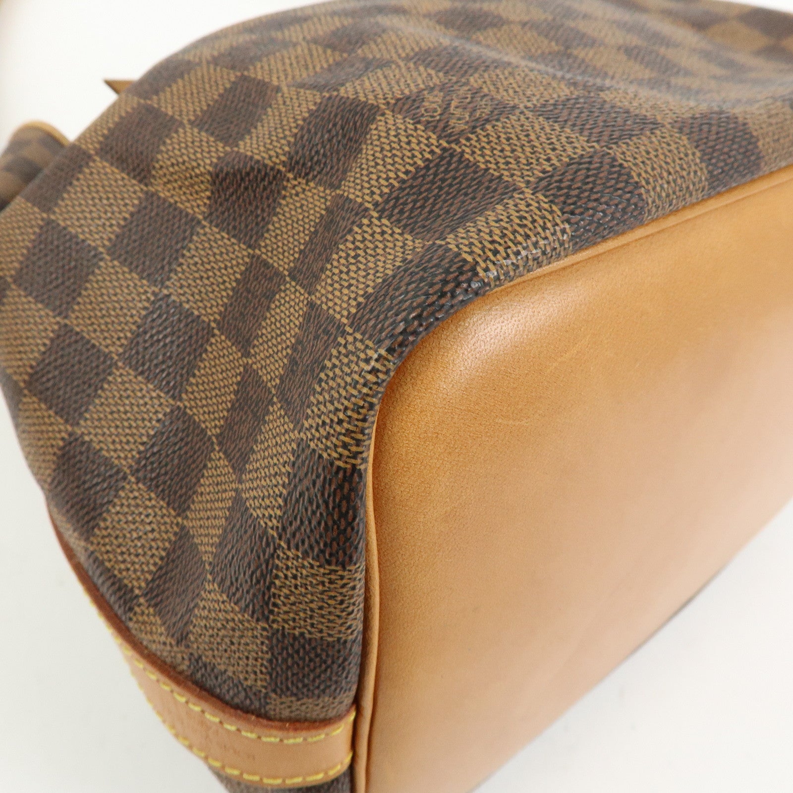 Louis Vuitton Damier Noe Canvas Leather Shoulder Bag Brown