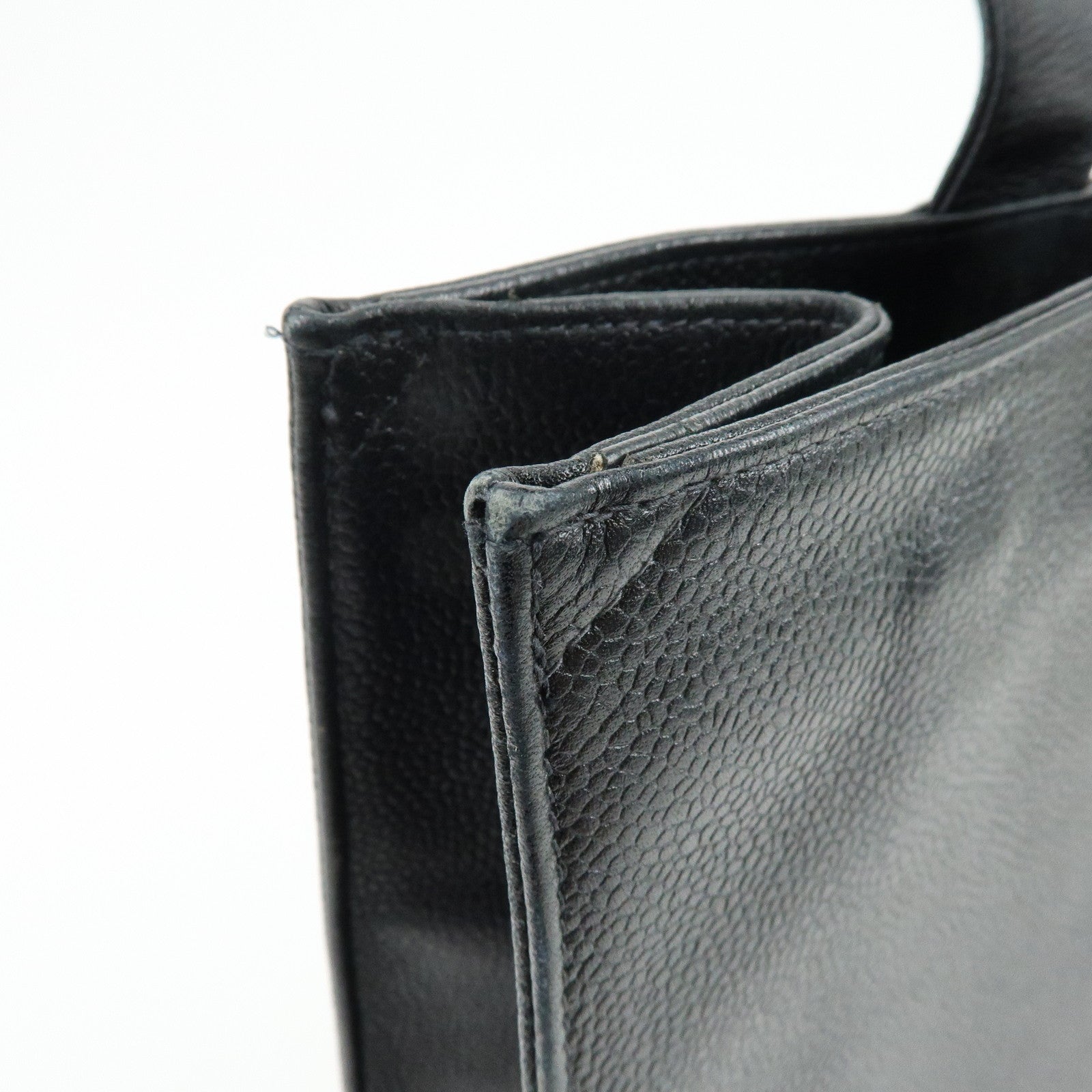 CHANEL COCO Mark Caviarskin Tote Bag Shoulder Bag Black