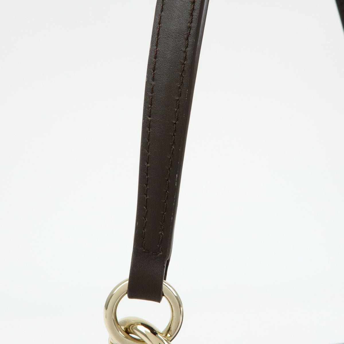 Chloe Tess Small Canvas Leather 2Way Bag Hand Bag Brown Green
