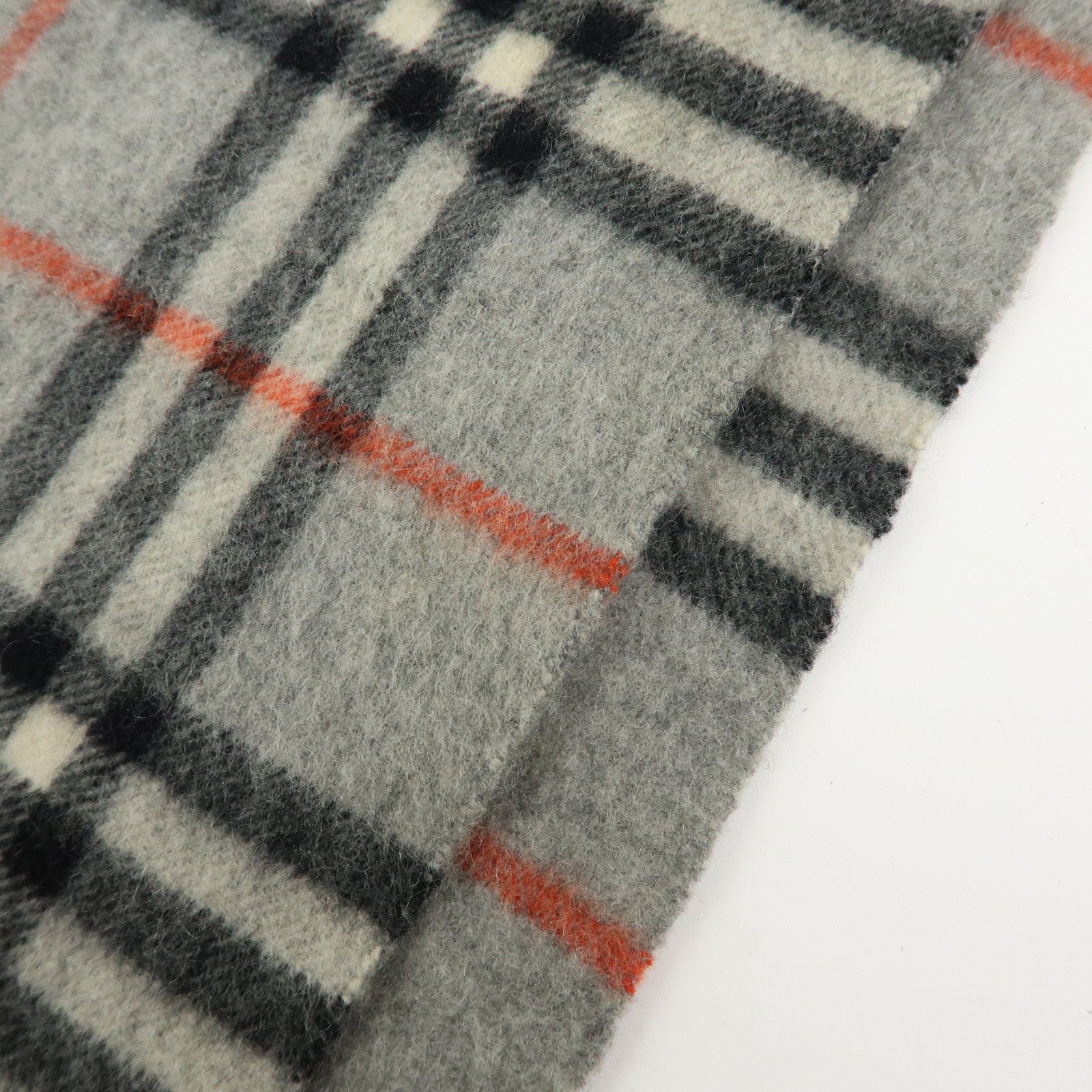 BURBERRY Lot of 2 Cashmere 100% Scarf Shawl Nova Plaid Grey Off White