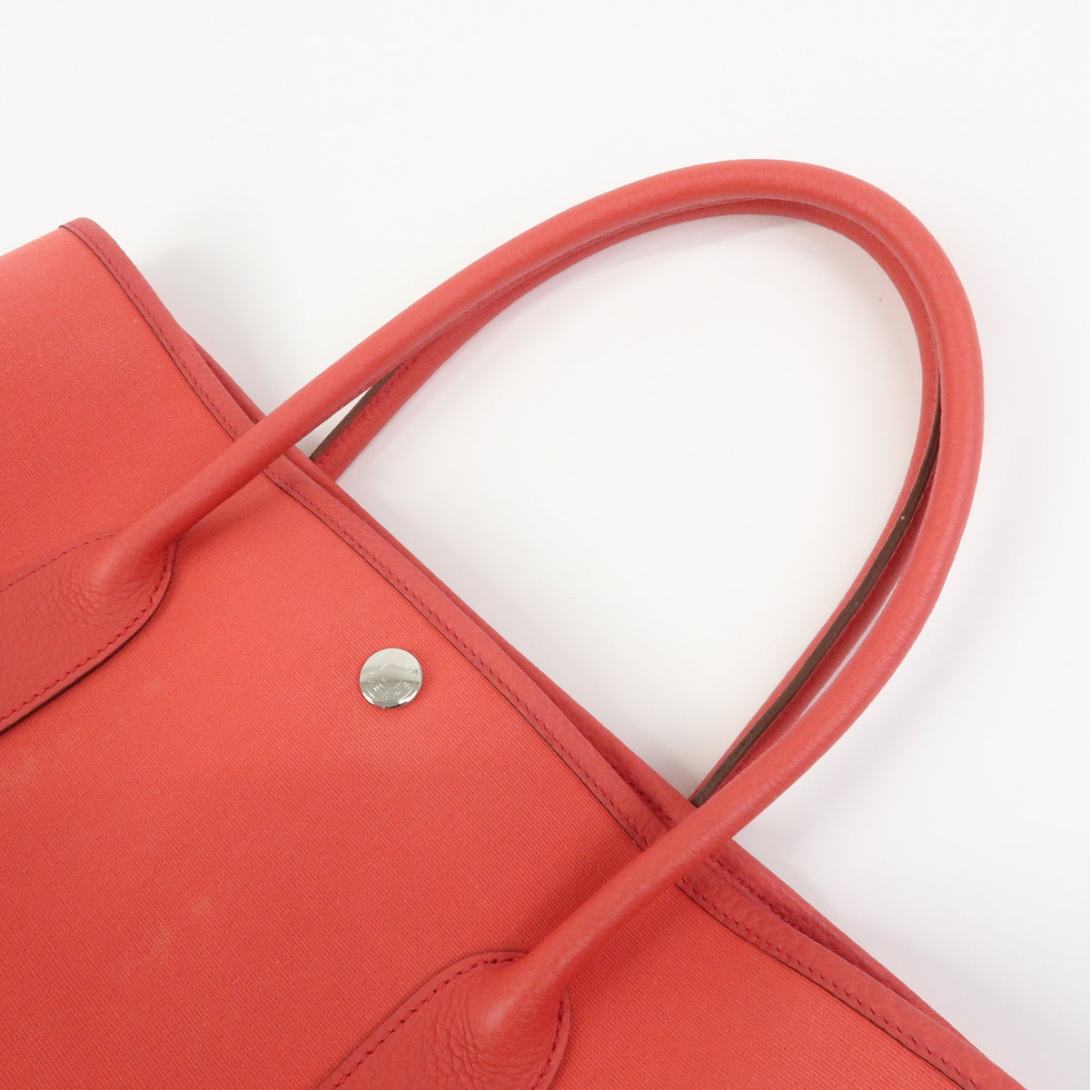 HERMES Garden Party PM Toile Ash Leather □N Stamped Tote Bag