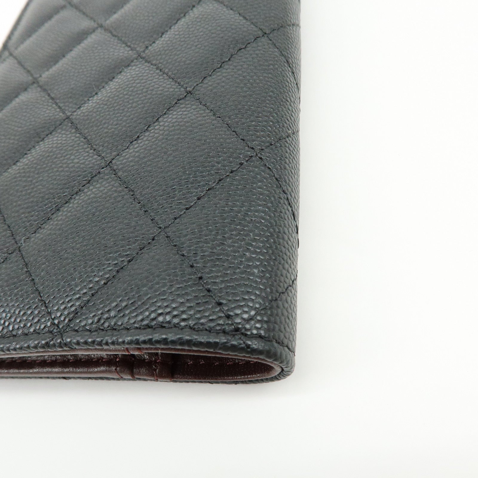 CHANEL COCO Mark Matelasse Caviarskin Agenda Cover Black
