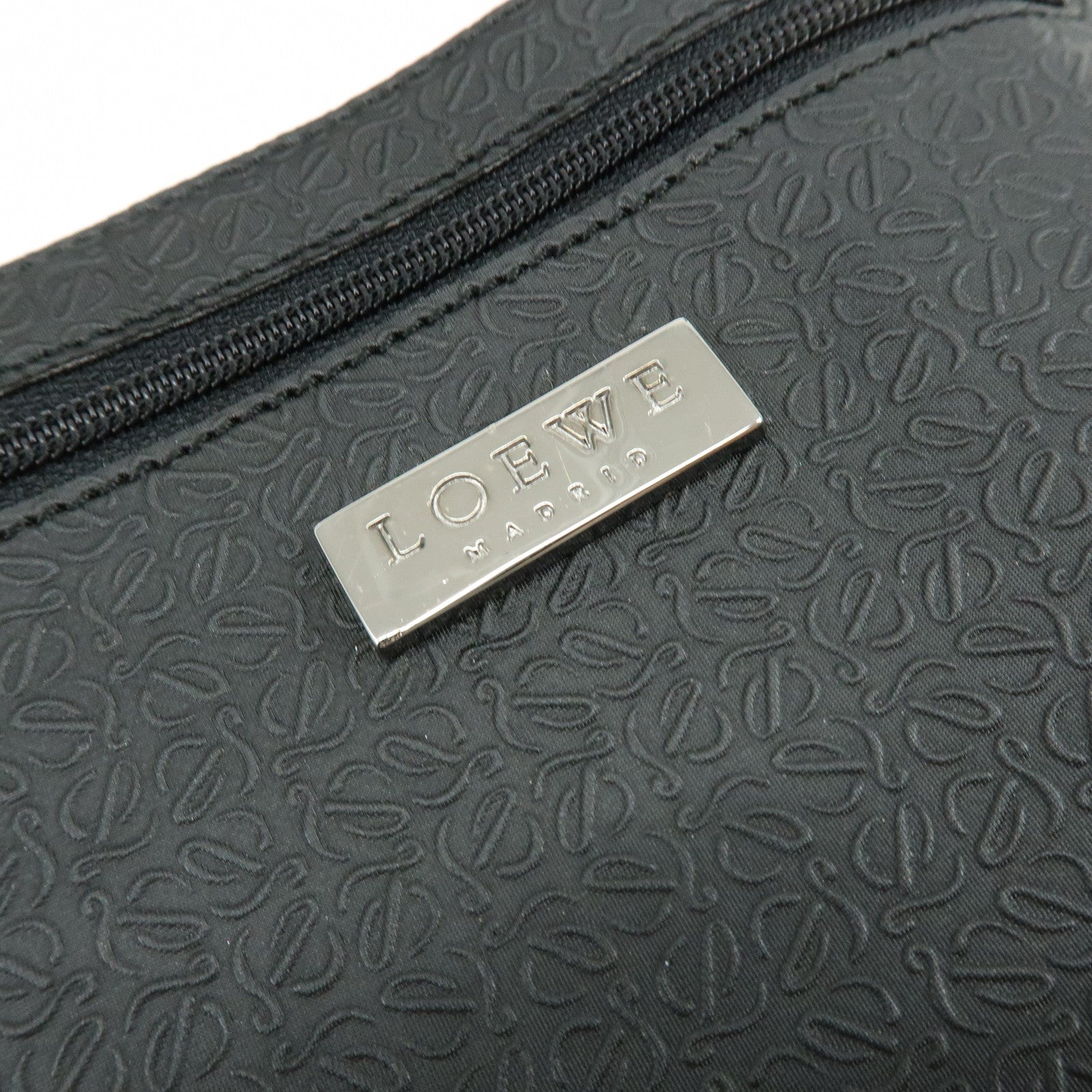 LOEWE Repeat Anagram PVC Leather Shoulder Bag Crossbody Bag Black