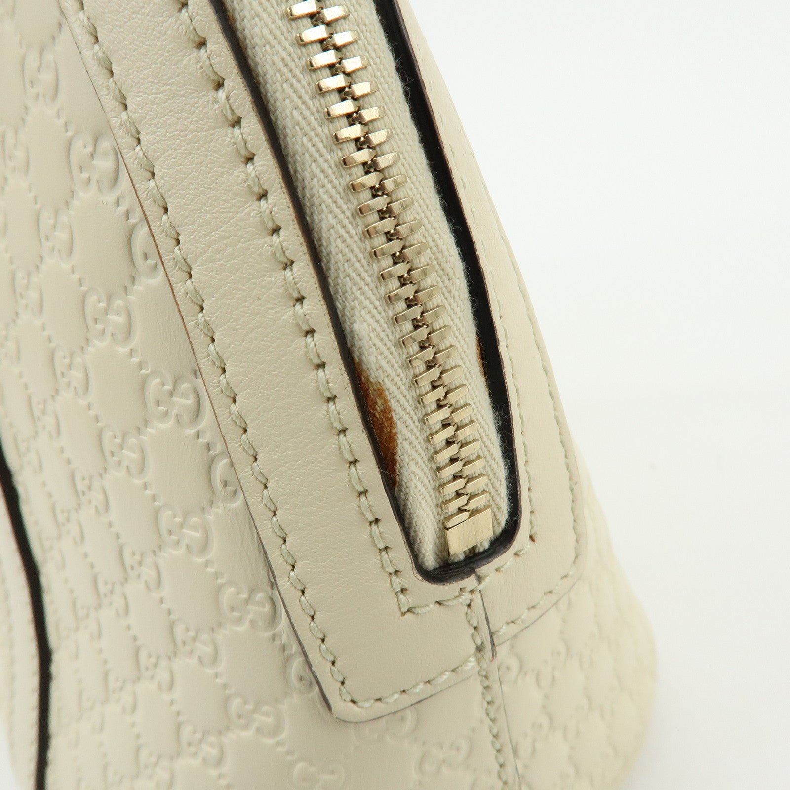 GUCCI Micro Guccissima Leather 2WAY Bag Hand Bag Ivory 449654