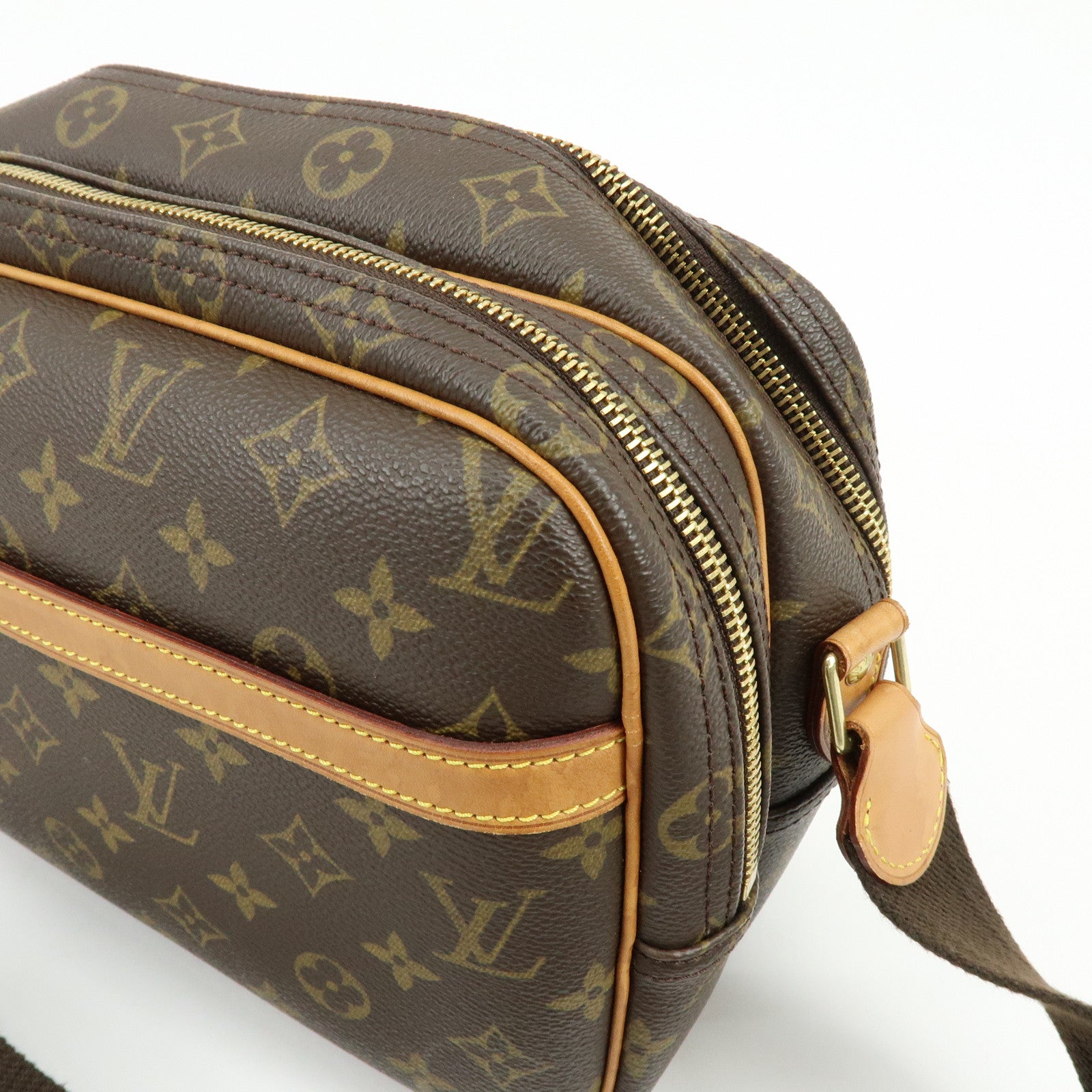 Louis Vuitton Monogram Reporter PM Shoulder Bag Brown M45254