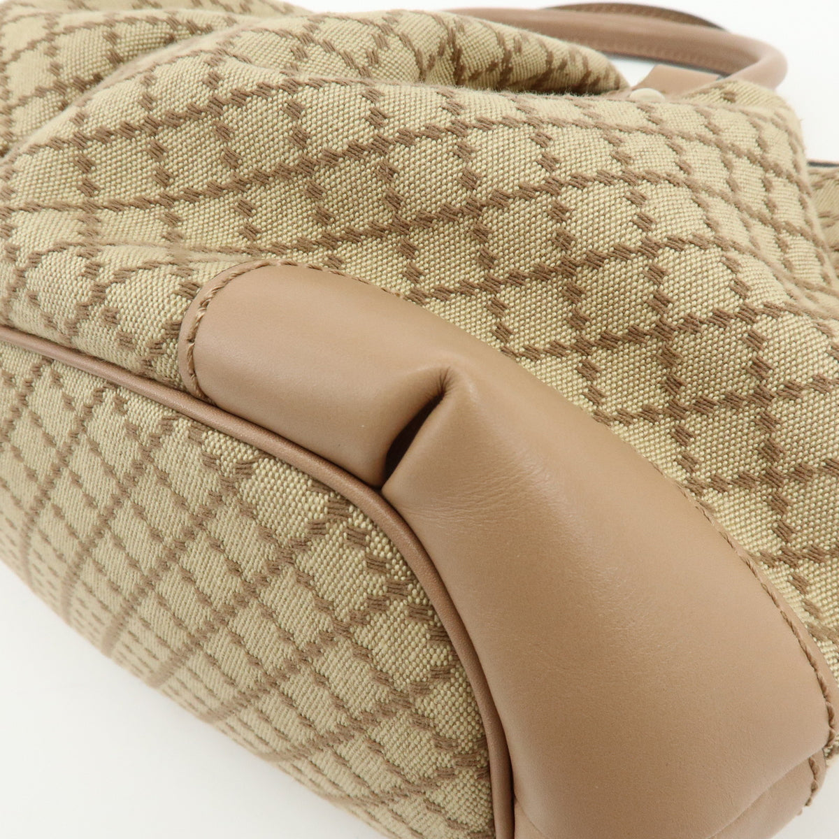 GUCCI Sukey Diamante Interlocking G GG Canvas Leather 2Way Bag 247902