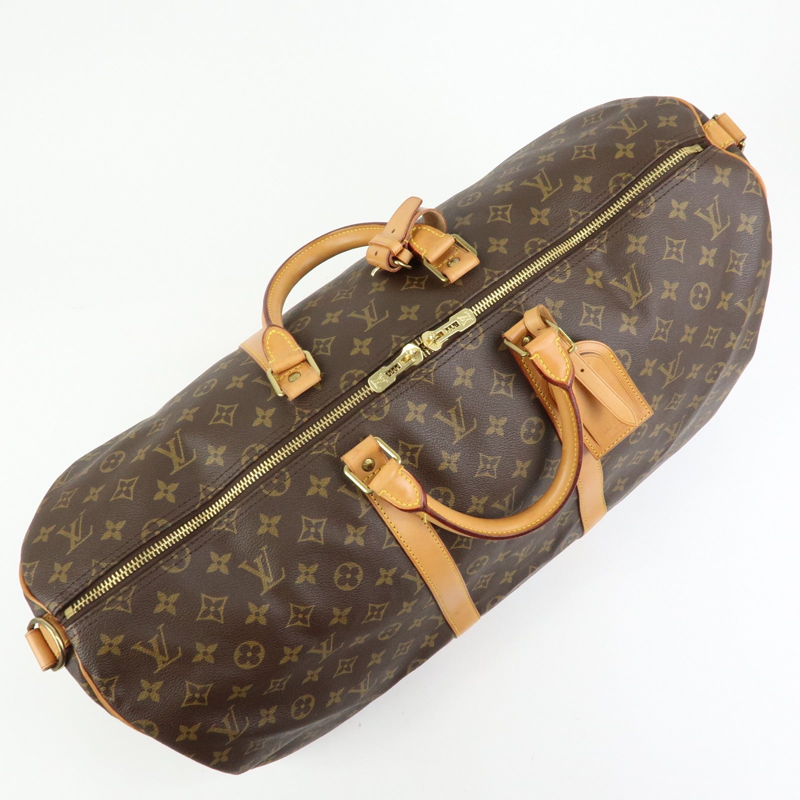 Louis Vuitton Keep All Bandouliere 55 Boston Bag Brown M41414