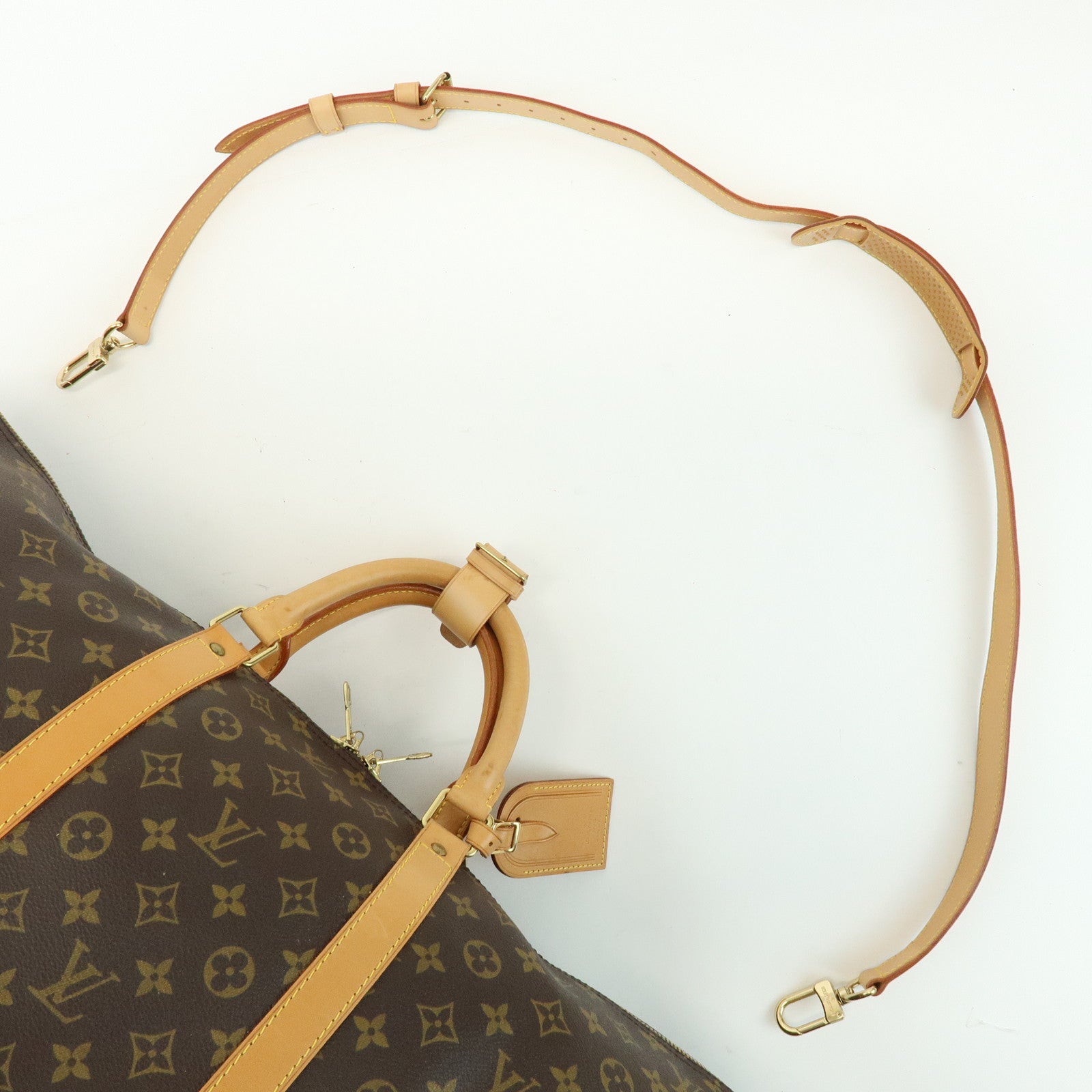 Louis Vuitton Monogram Keep All Bandouliere 60 Bag Brown M41412