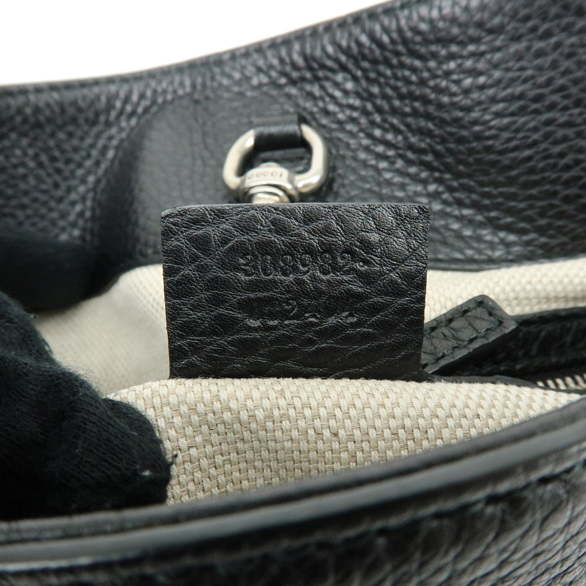 GUCCI SOHO Interlocking G Leather Chain Shoulder Bag Studs Black 308982