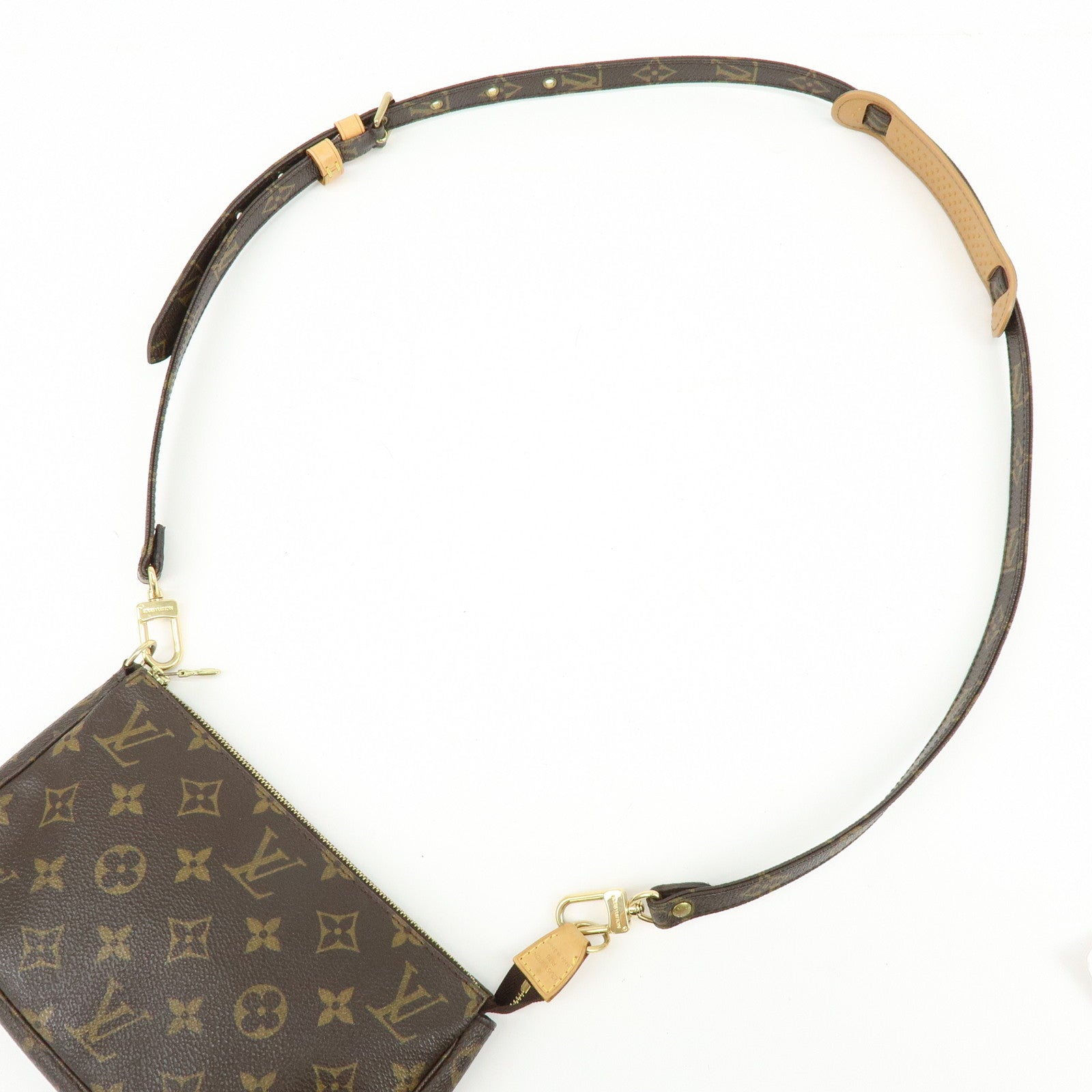 Louis Vuitton Monogram Pochette Accessoires Pouch with Strap Set M51980