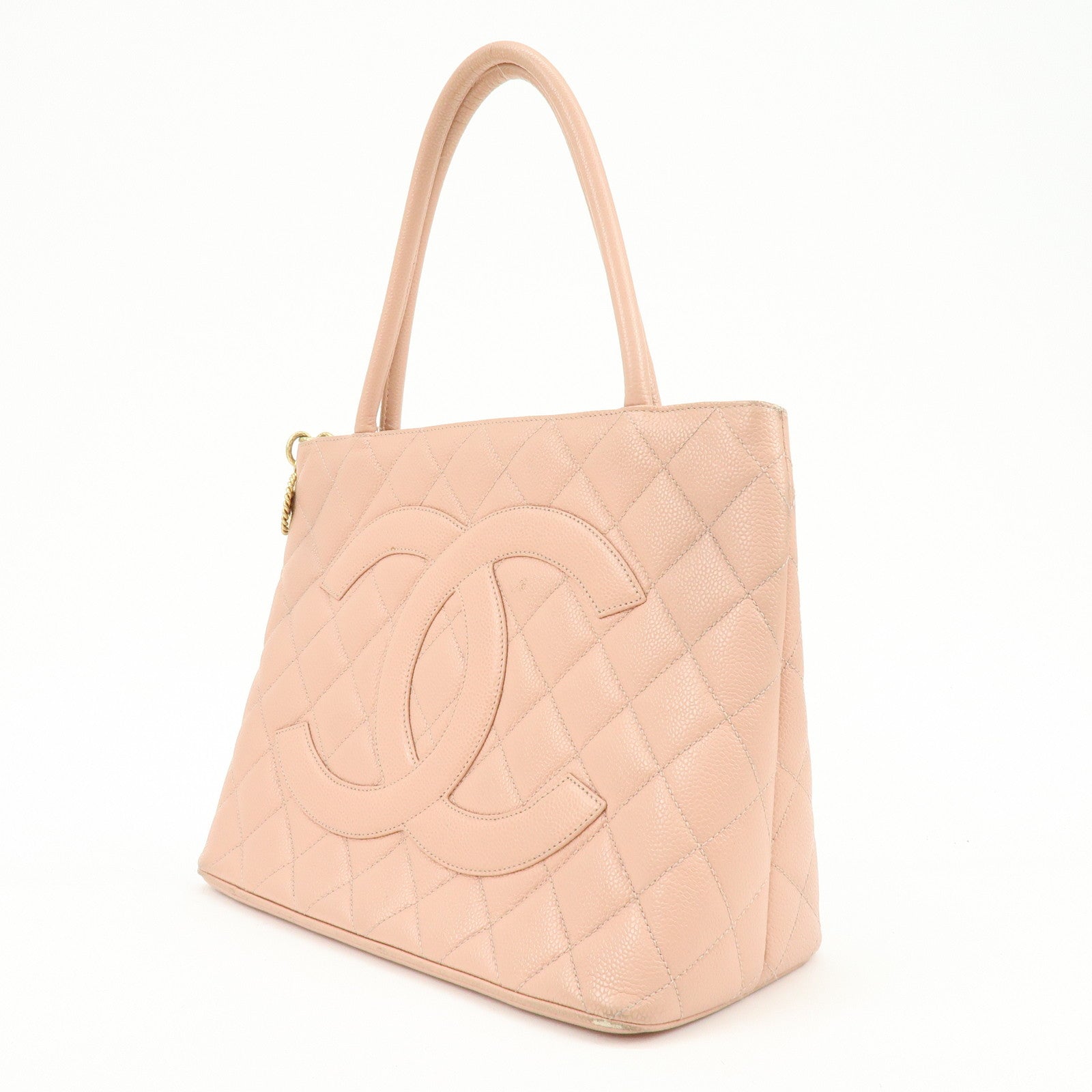 CHANEL Medallion Matelasse COCO Mark Caviar Skin Tote Bag A01804