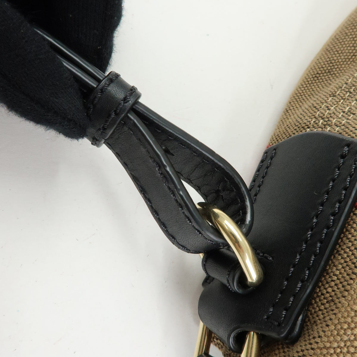 BURBERRY Nova Plaid Ashby Canvas Leather 2Way Bag Shoulder Bag Black