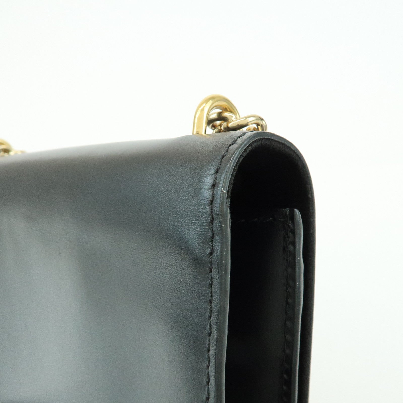 Louis Vuitton Pochette Louise MM Leather Chain Shoulder Bag Noir M51033