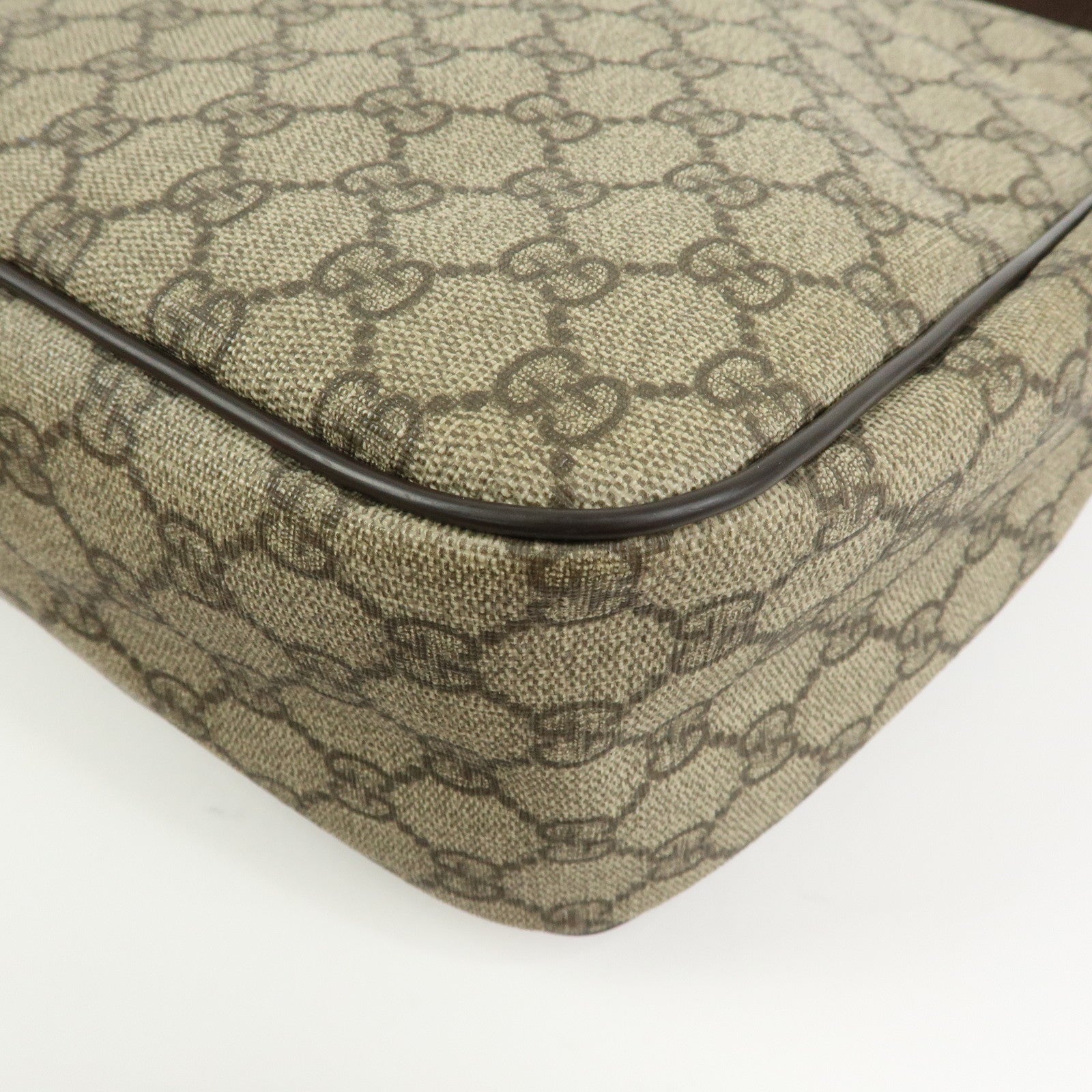 GUCCI Interlocking G GG Supreme Leather Shoulder Bag Brown 223661