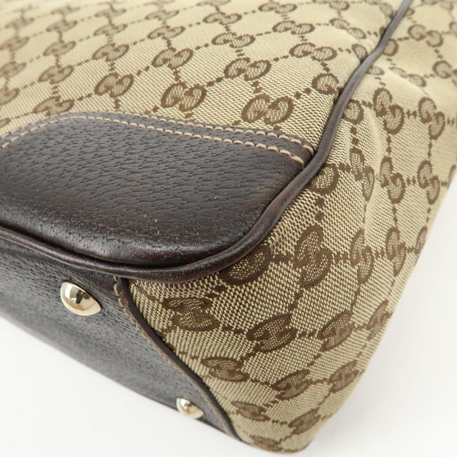 GUCCI Sherry Princy GG Canvas Leather Tote Bag Shoulder Bag 177052