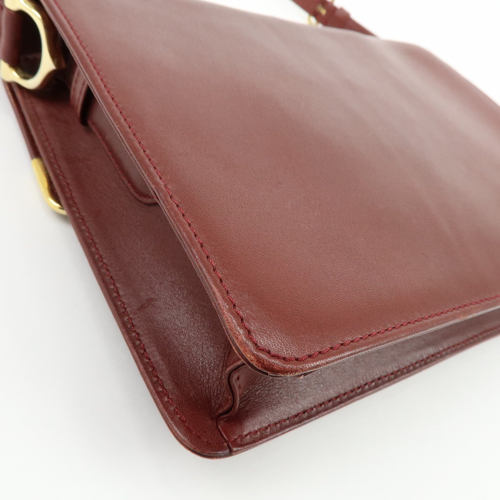 Cartier Must de Cartier Leather Double Flap Shoulder Bag Boudreaux