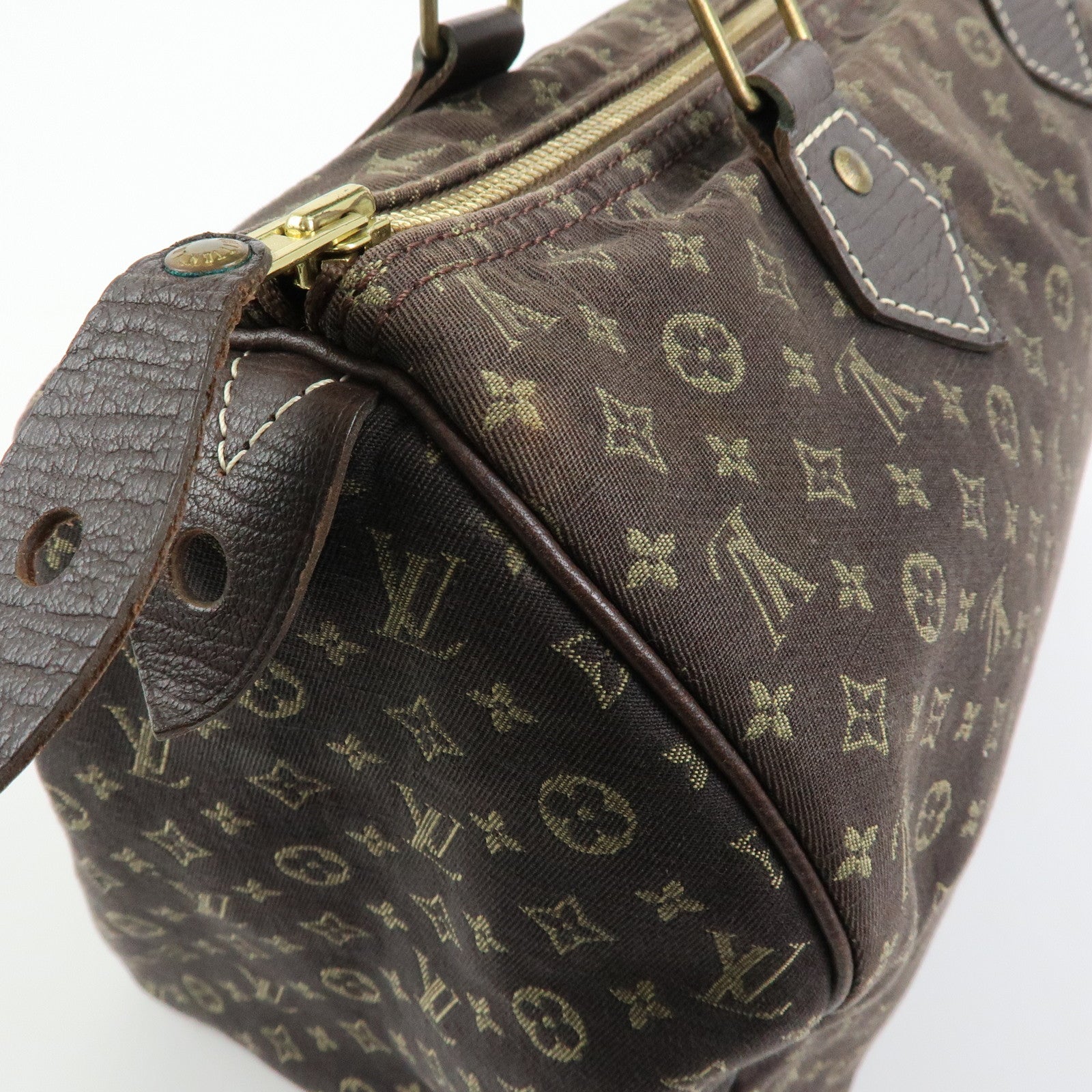 Louis Vuitton Monogram Mini Lin Speedy 30 Boston Hand Bag Ebene M95224