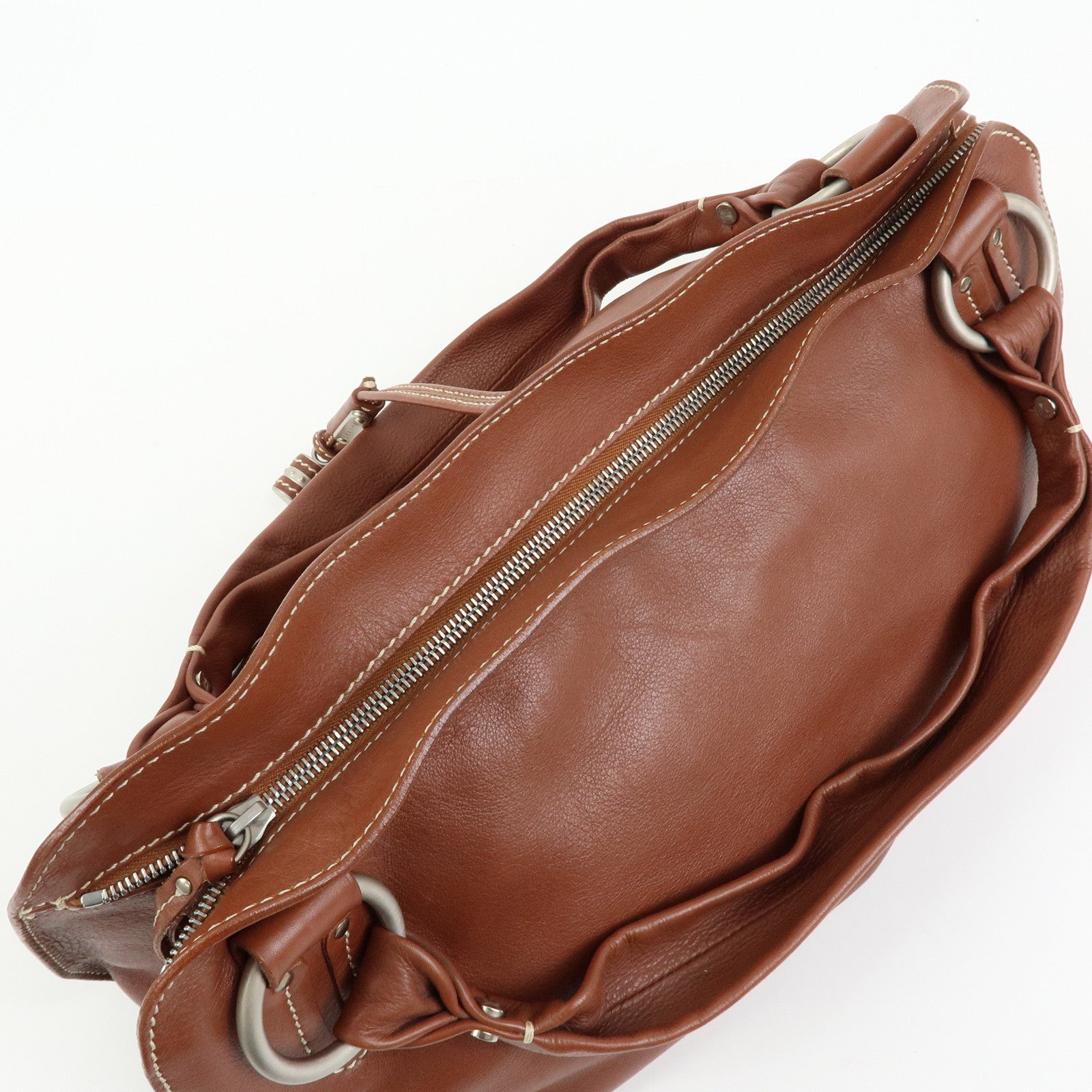 CELINE Bittersweet Leather Shoulder Bag Tote Bag Brown