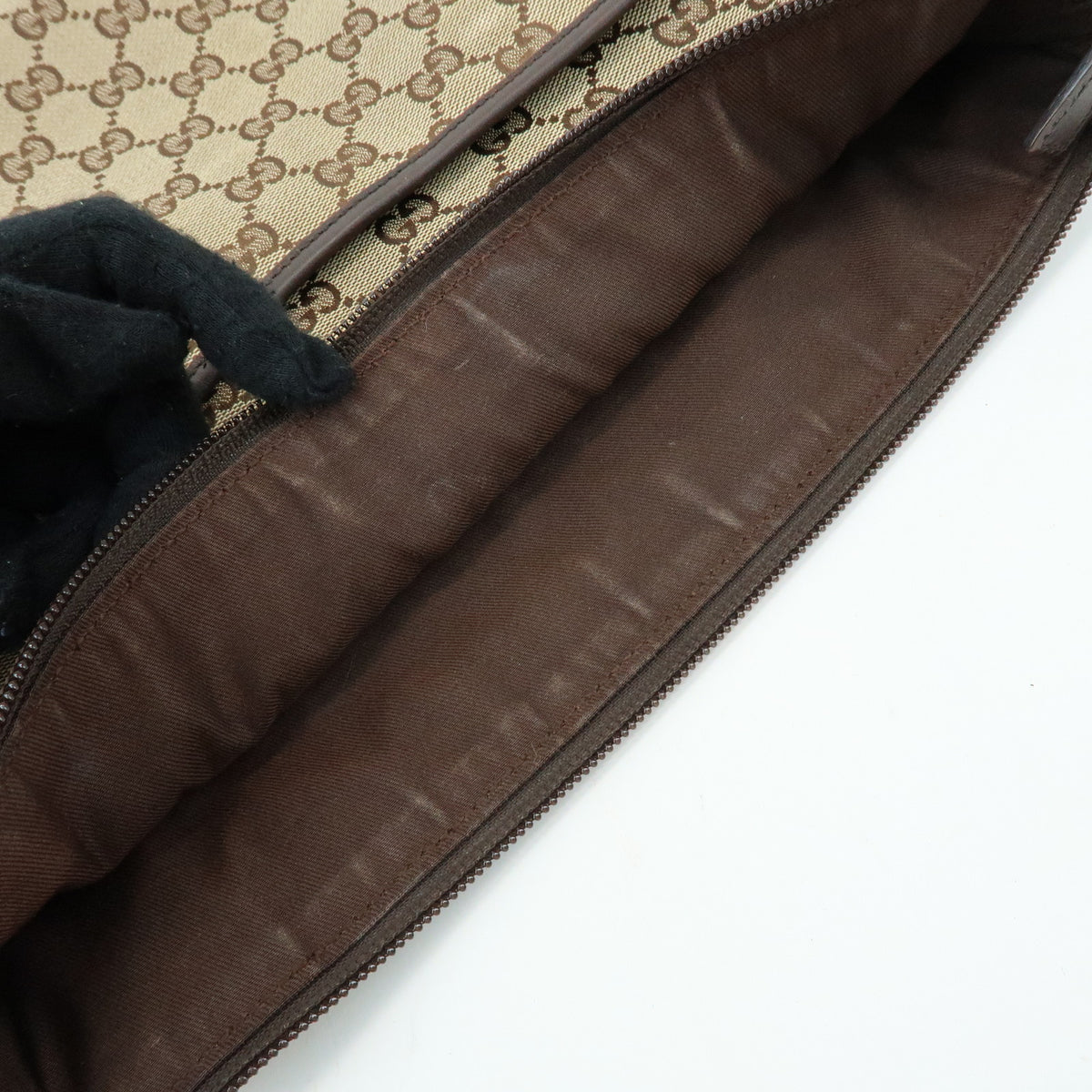 GUCCI GG Canvas Leather Shoulder Bag Crossbody Bag Beige Brown 145857