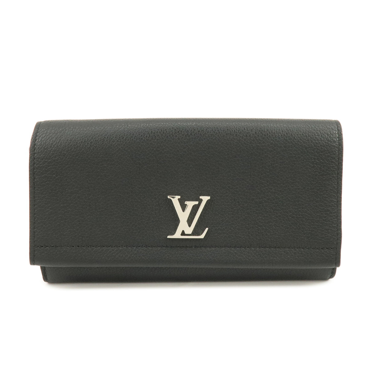Louis Vuitton Portefeuille Lockme II Calf Skin Long Wallet Noir M62329