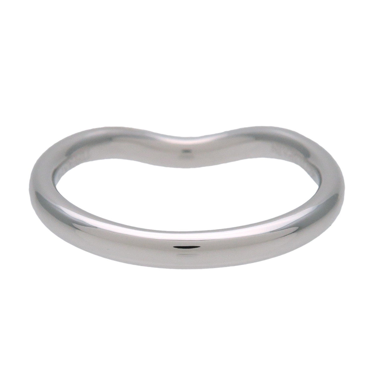 Tiffany & Co Curved Band 9P Diamond Ring PT950 Platinum US4 EU47 HK8.5