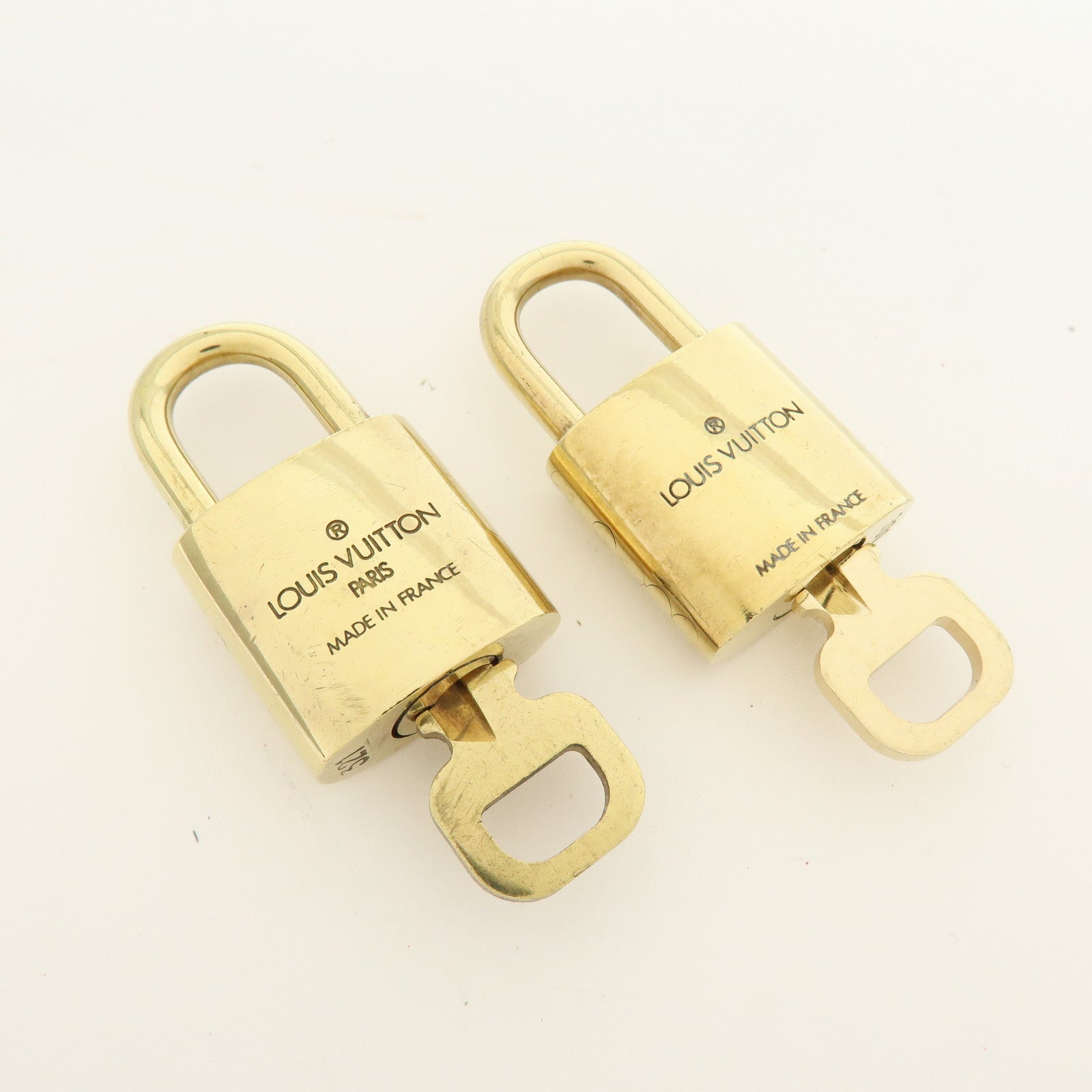 Louis Vuitton Lot of 10 Metal Lock & Key Cadena Key Lock Gold