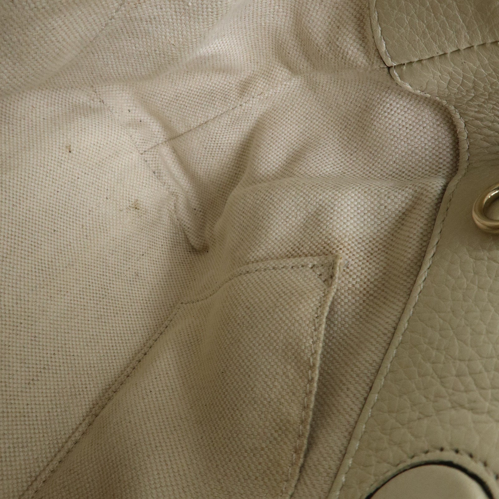 GUCCI Bamboo Mini Shopper Leather 2Way Bag Hand Bag White 368823