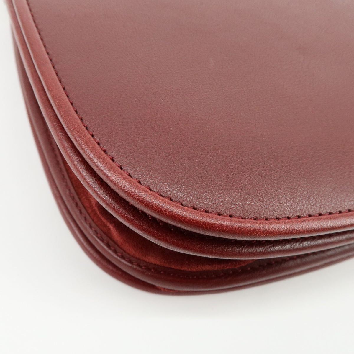 Cartier Must de Cartier Leather Flap Shoulder Bag Bordeaux