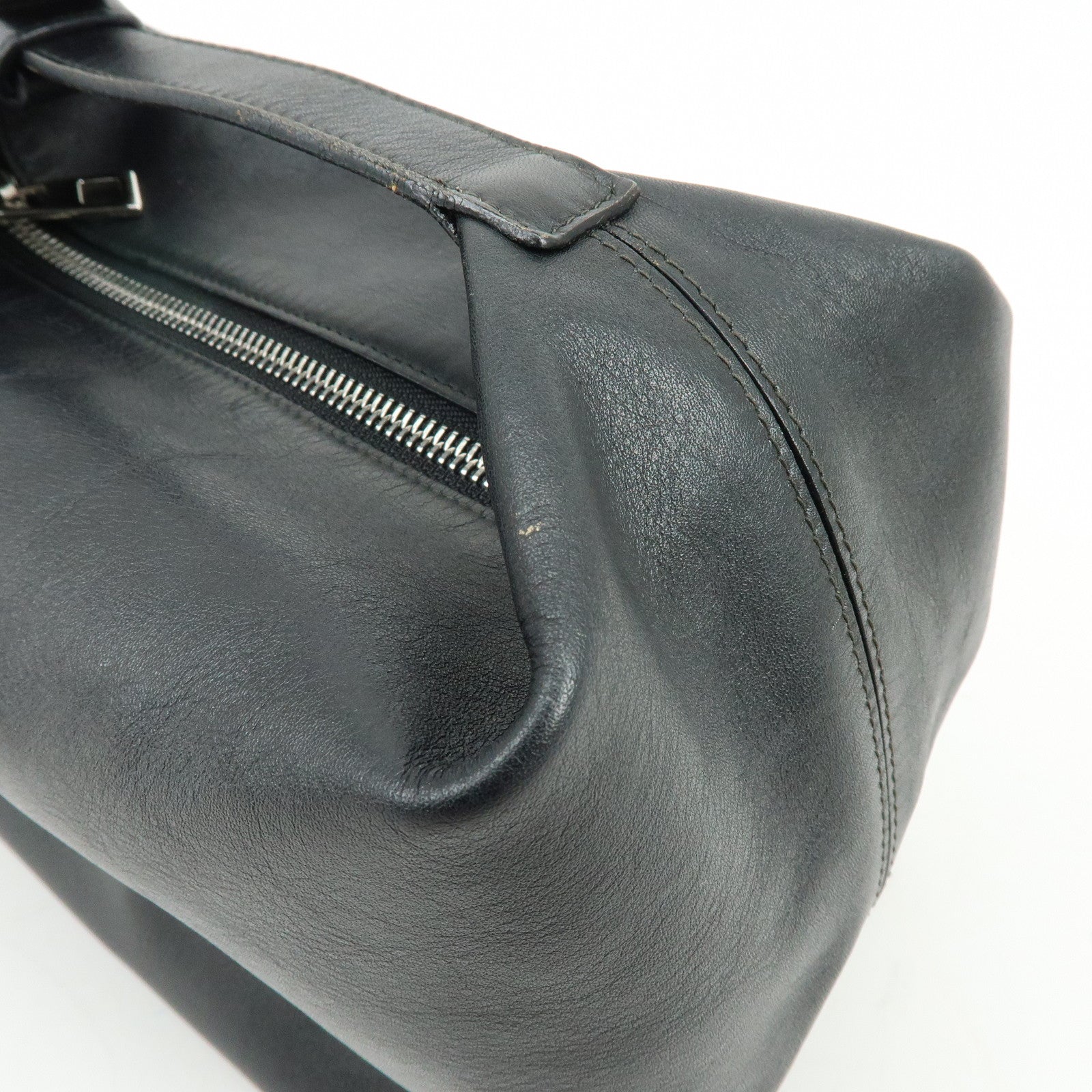 LOEWE Anagram Nappa Leather Hand Bag Pouch Black