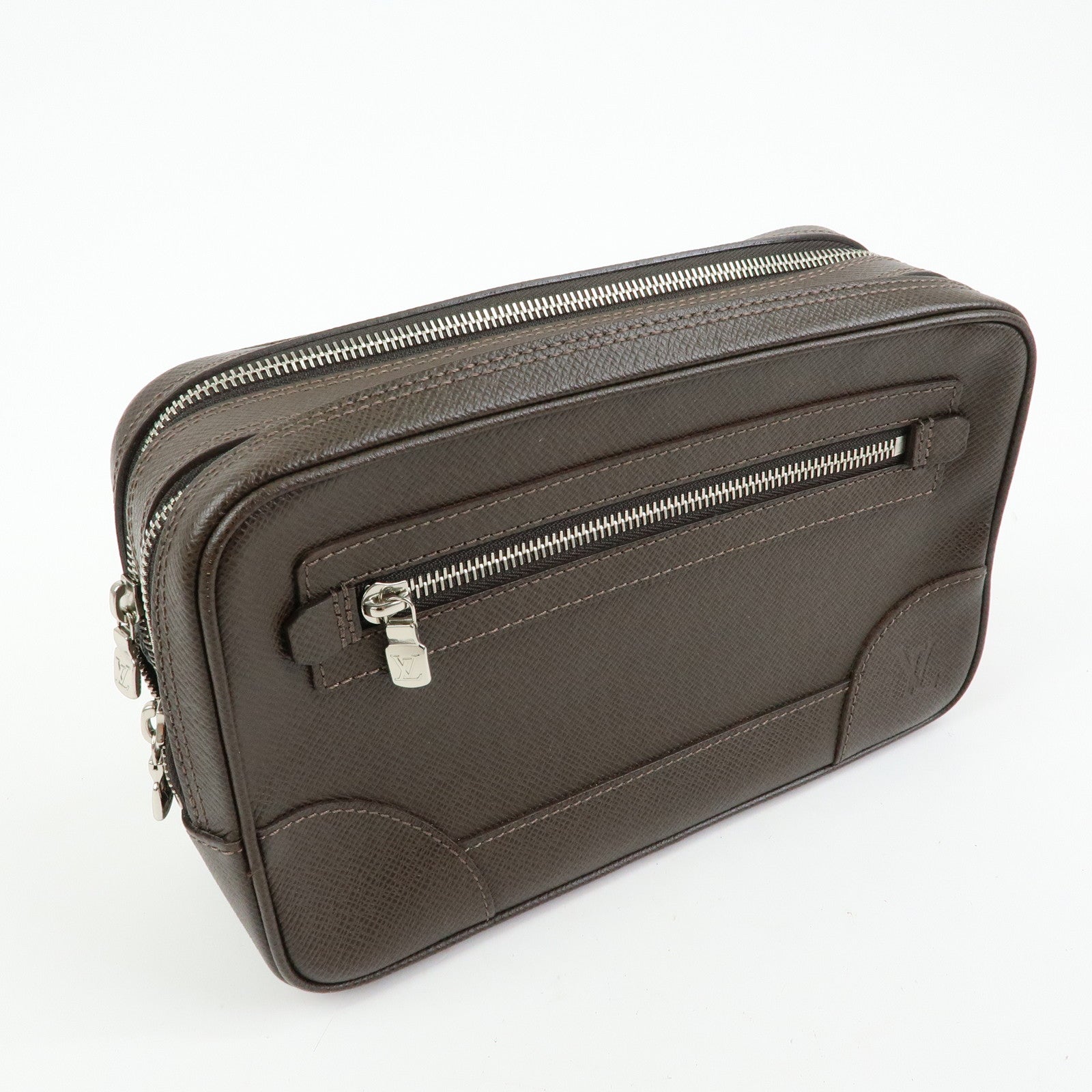 Louis Vuitton Taiga Neo Pavel Leather Clultch Bag Grizzly M31148