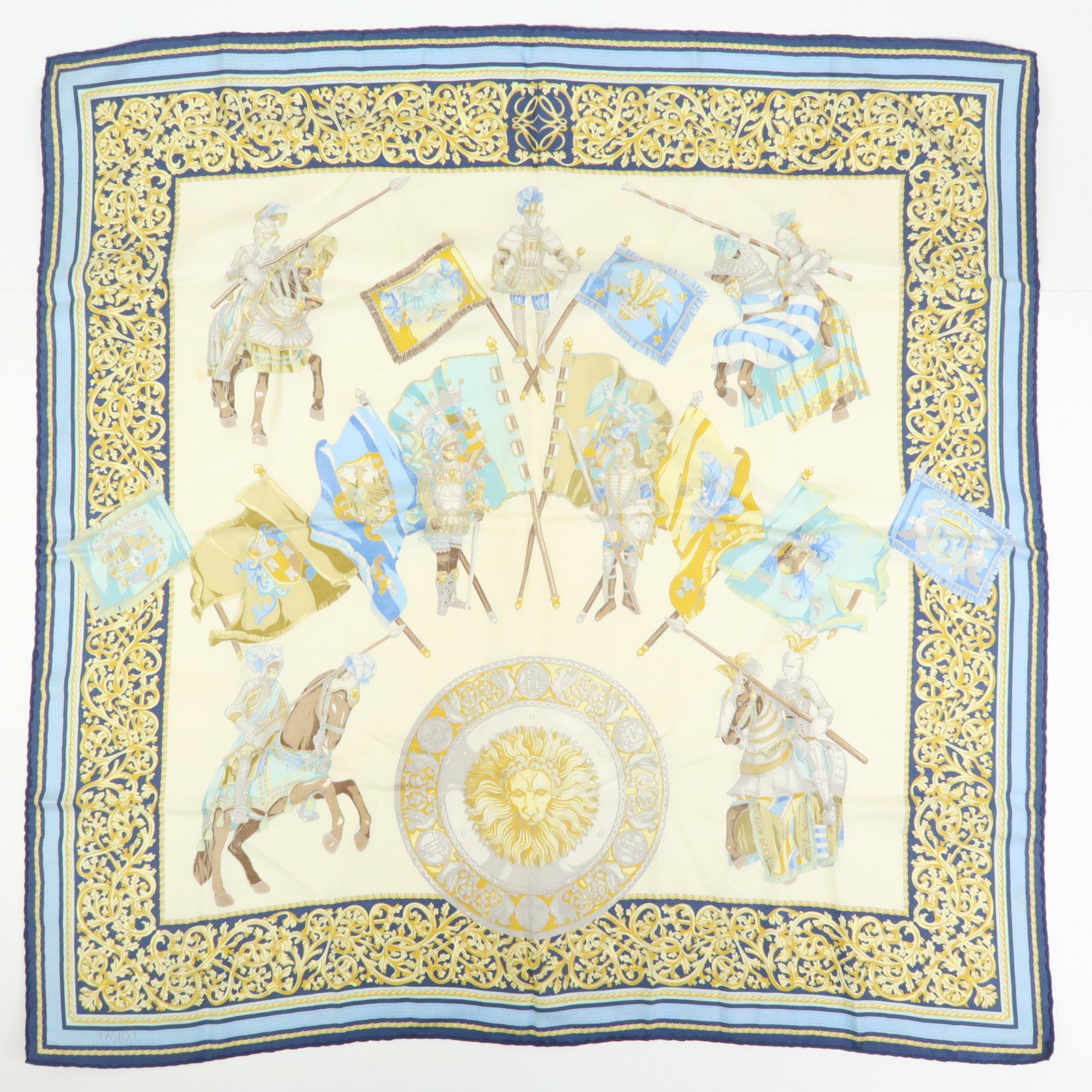 CELINE LOEWE Cartier YSL Silk 100% Scarf Lot Navy Blue Pink