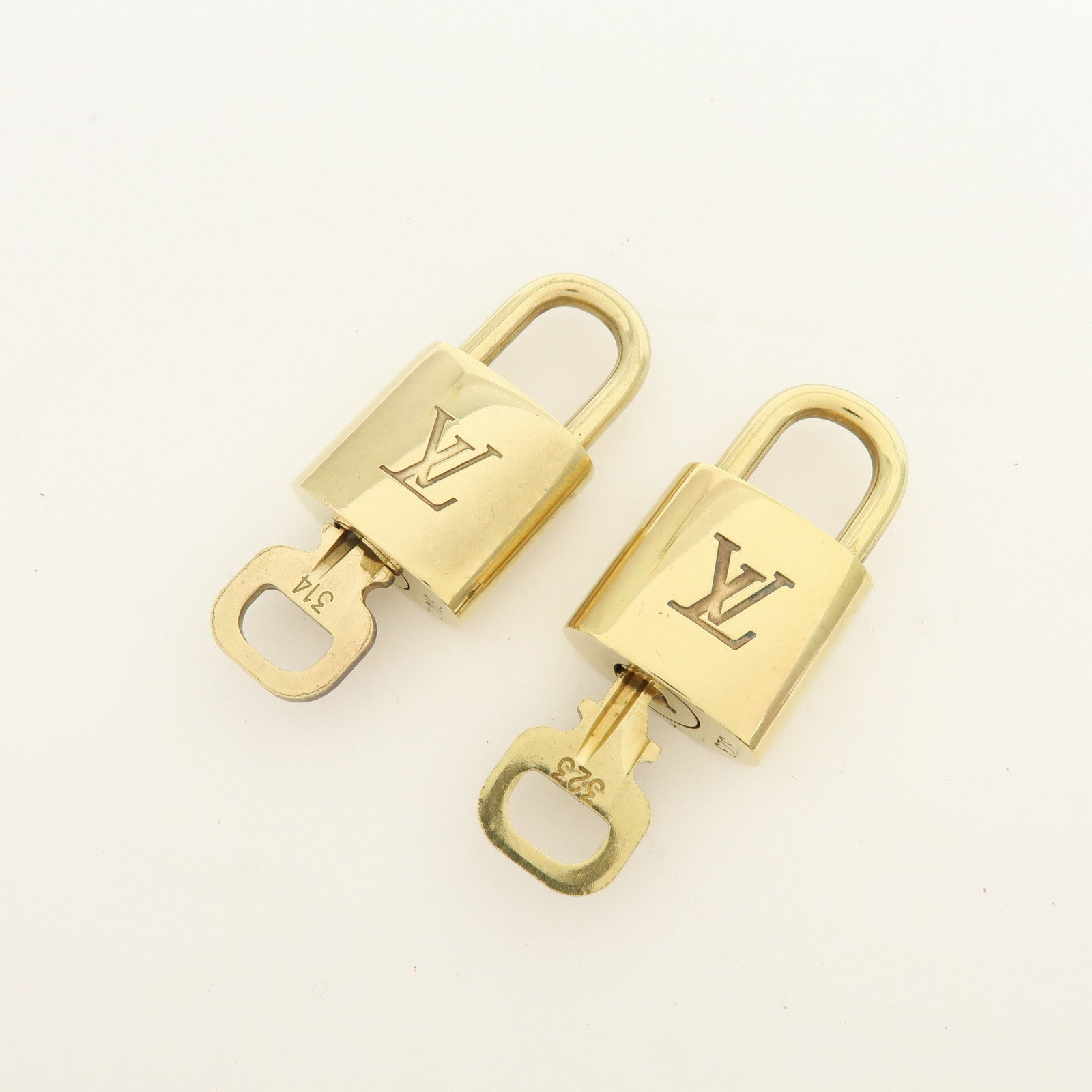 Louis Vuitton Lot of 10 Metal Lock & Key Cadena Key Lock Gold
