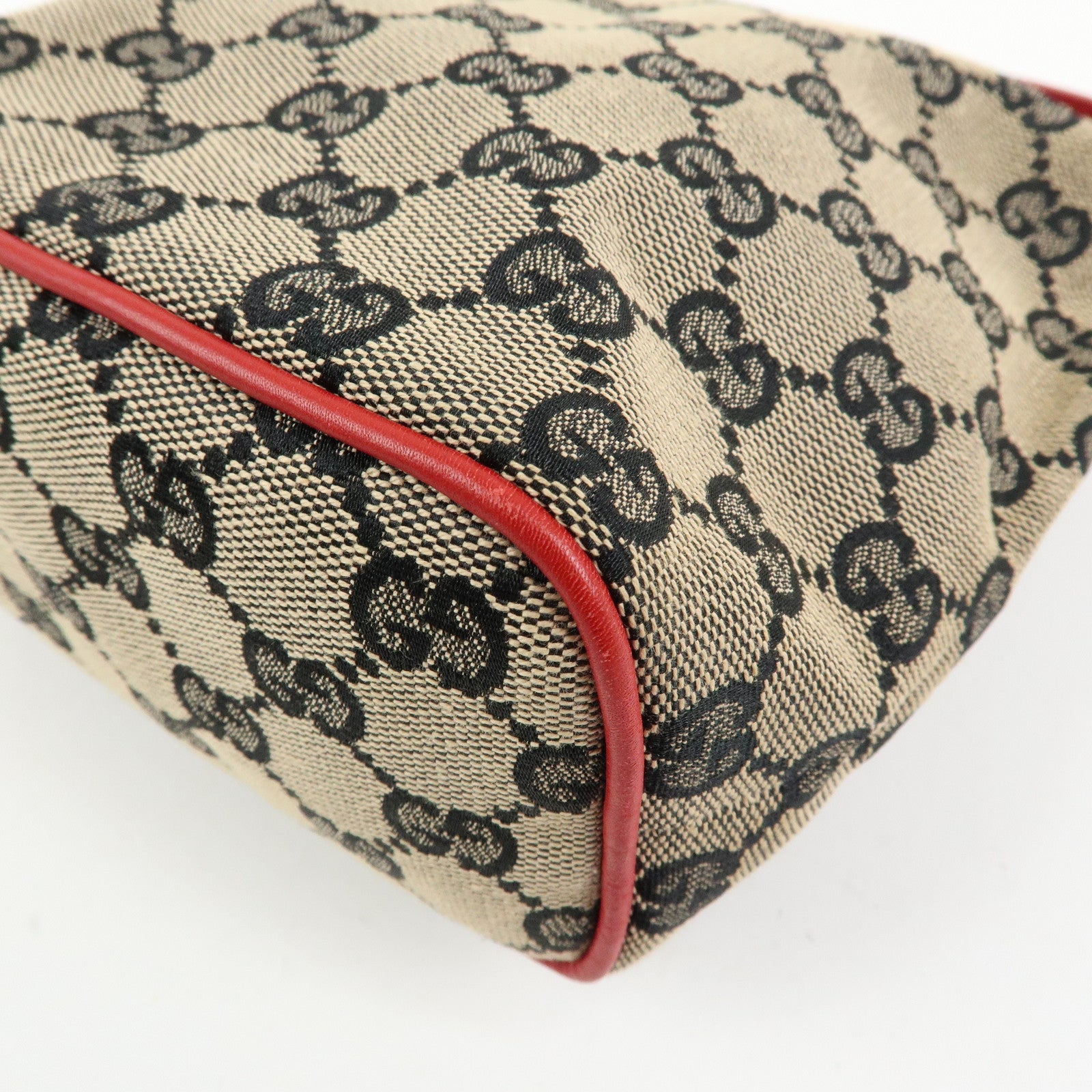 GUCCI GG Canvas Leather Vanity Accessory Pochette Mini Pouch 0391147