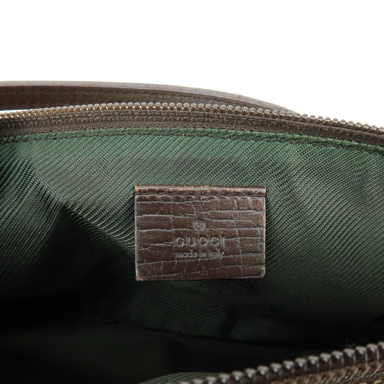 GUCCI Boat Bag GG Canvas Leather Hand Bag Accessory Pouch 07198